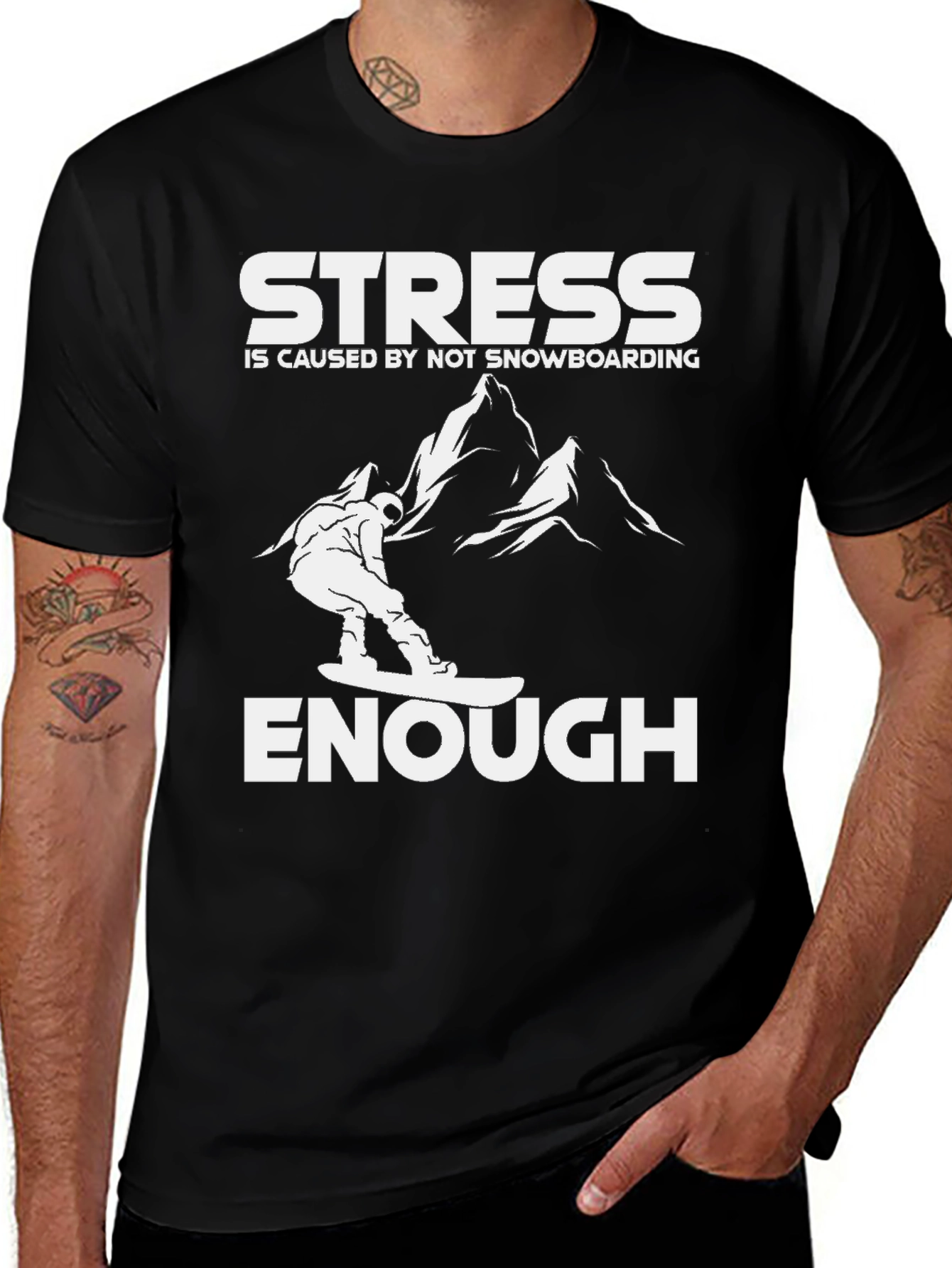Variant 21 of Snowboarding T-Shirt: Stress Relief Tee