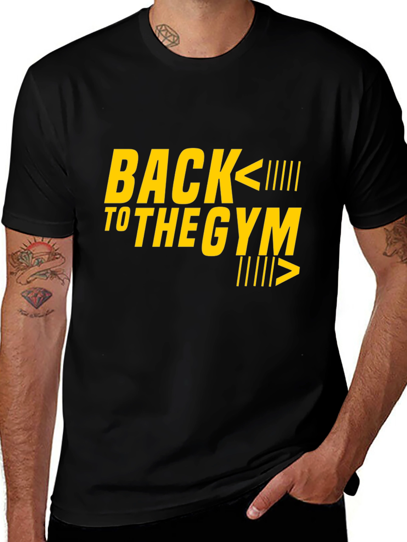 Variant 10 of Back to the Gym Graphic Tee - Black