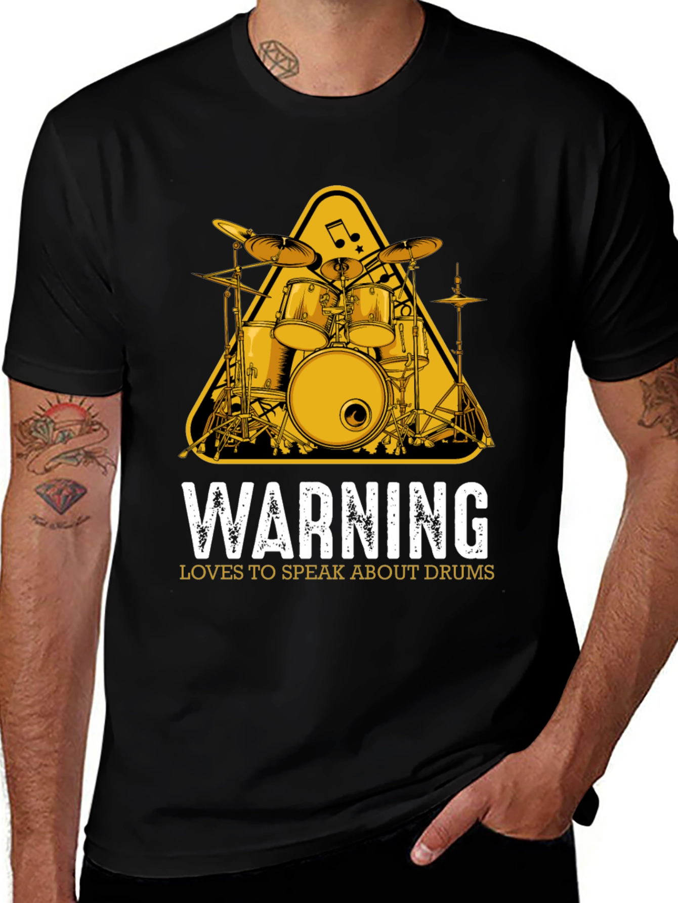 Variant 4 of Drummer Warning T-Shirt - Music Lover Gift
