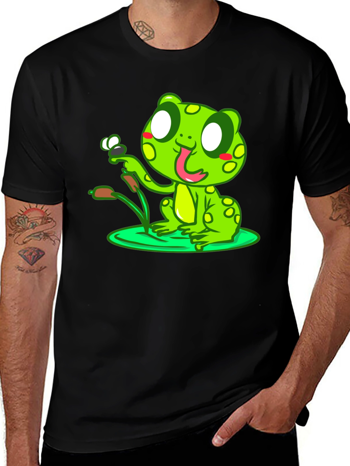 Variant 30 of Frog Graphic Black T-Shirt