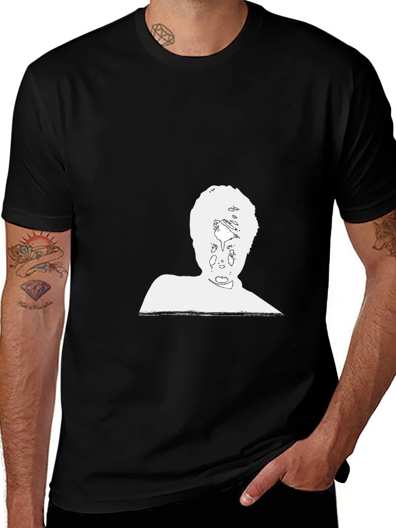 Variant 16 of Modern Graphic Print Black T-Shirt