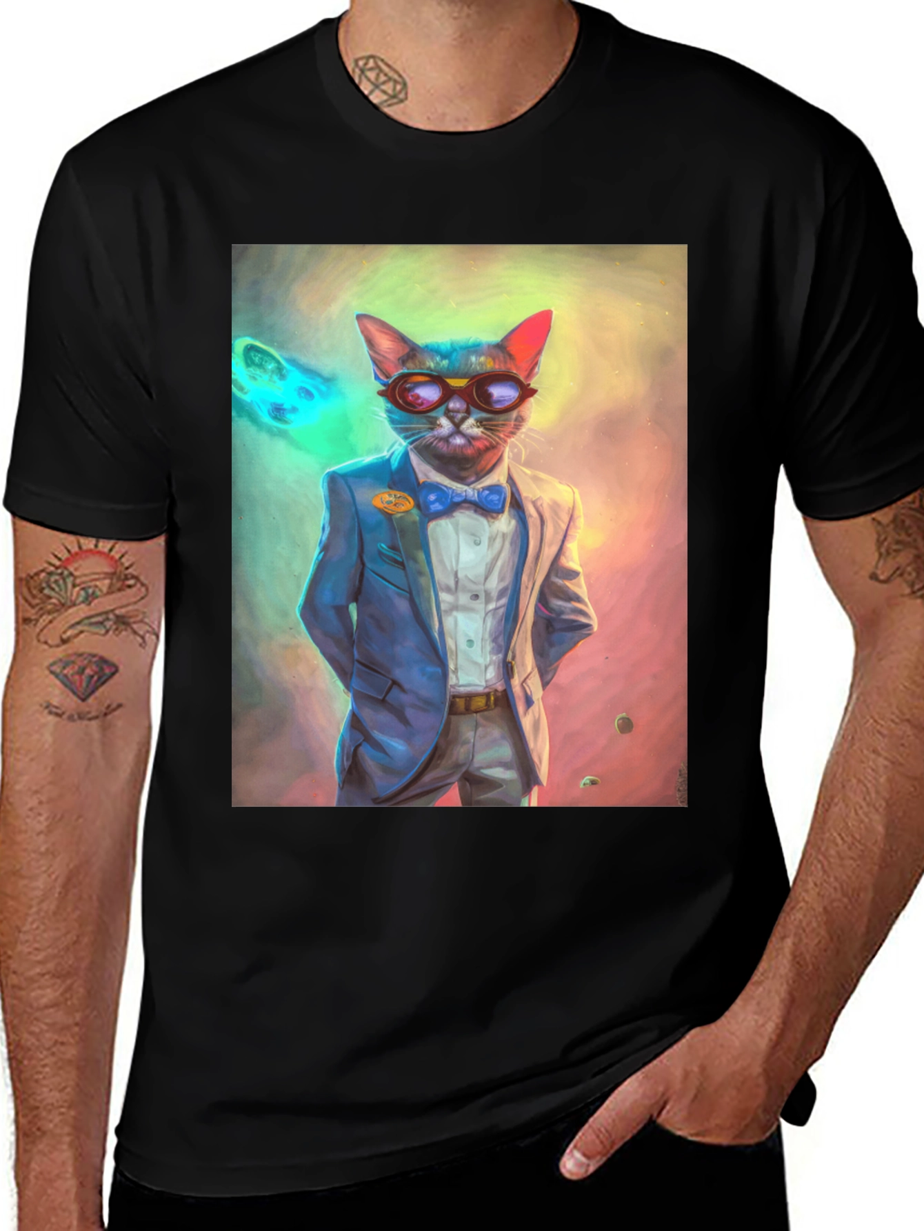 Variant 8 of Cool Cat T-Shirt - Suave Feline in a Suit