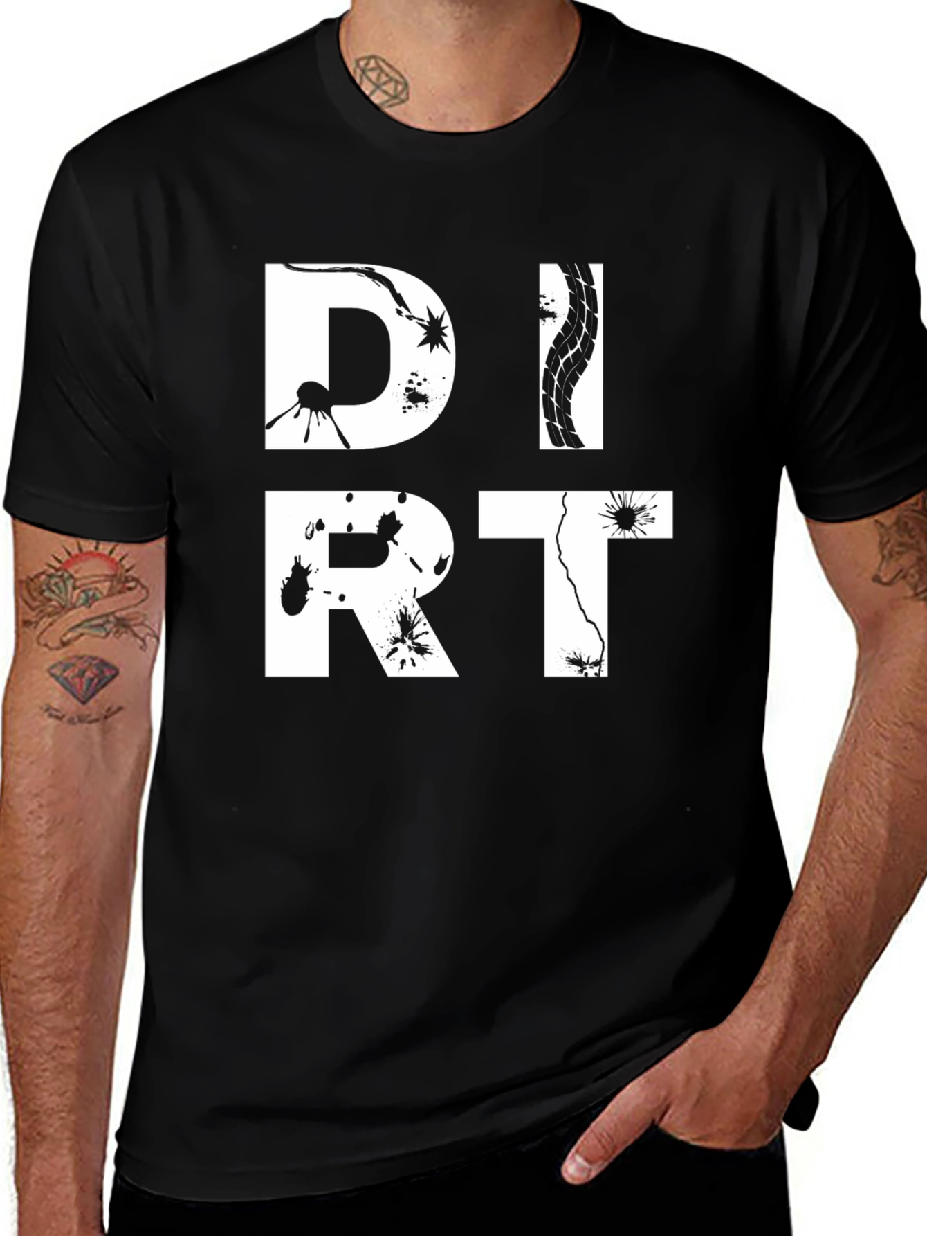 Dirt Typography Graphic Print T-Shirt