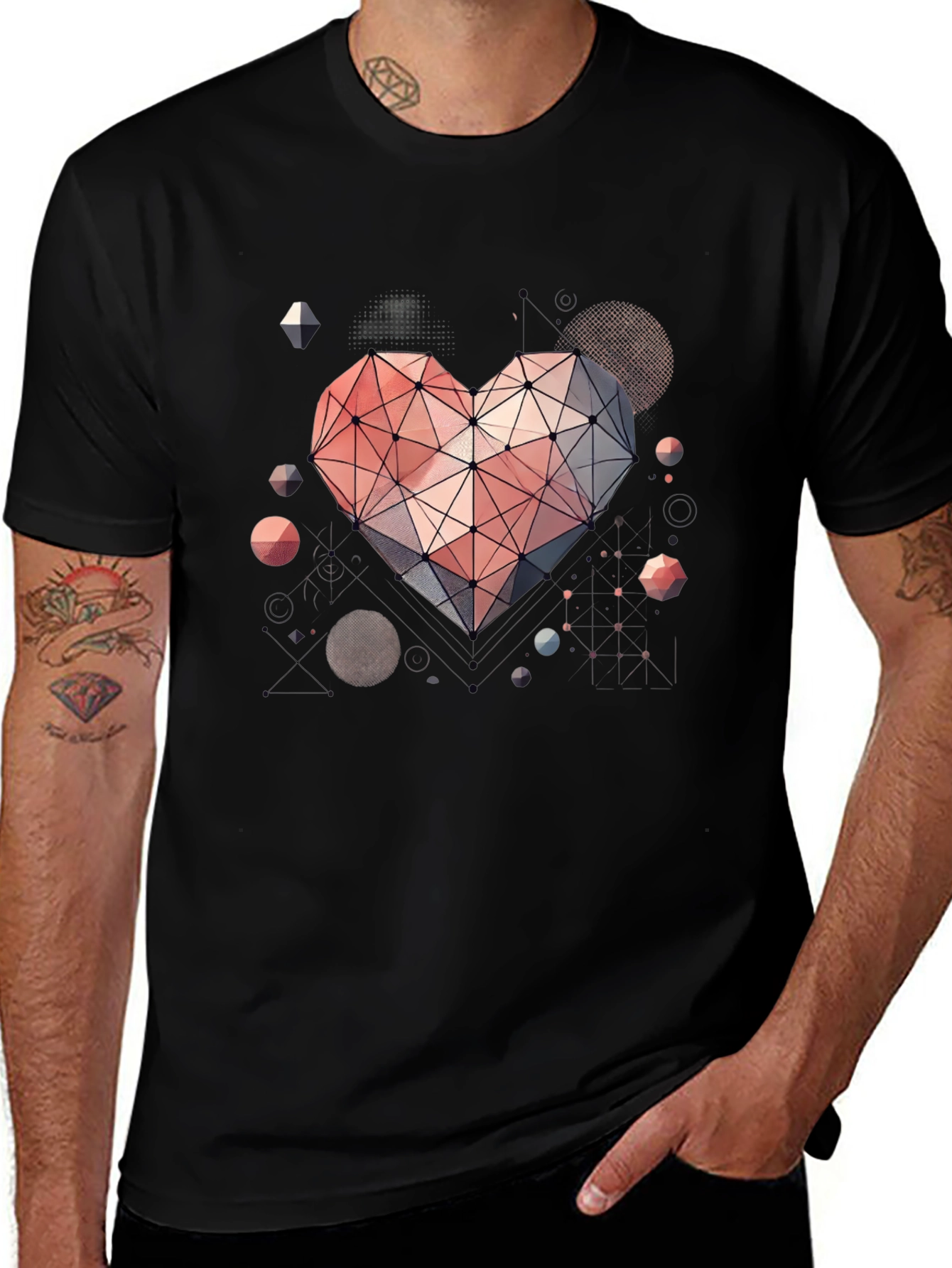Variant 23 of Geometric Heart T-Shirt