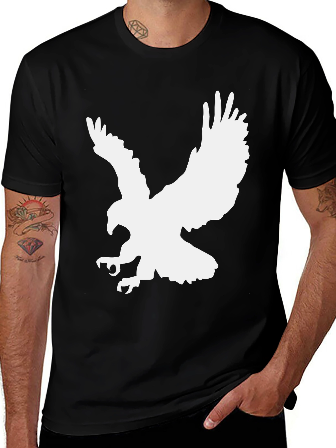 Variant 14 of Bold Eagle Graphic T-Shirt - Black