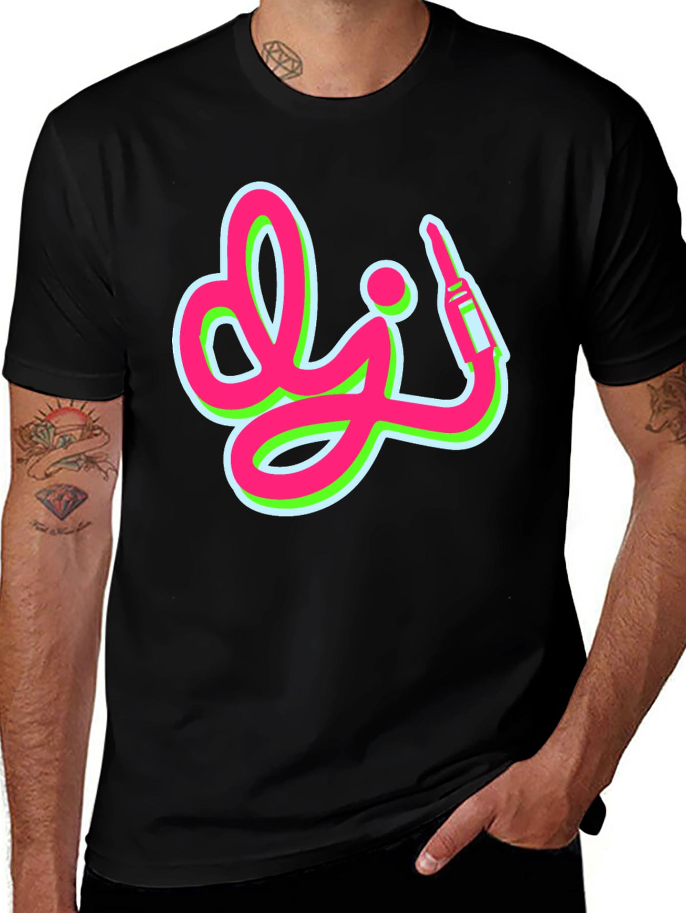 Neon Dabbing T-Shirt - DJ Style