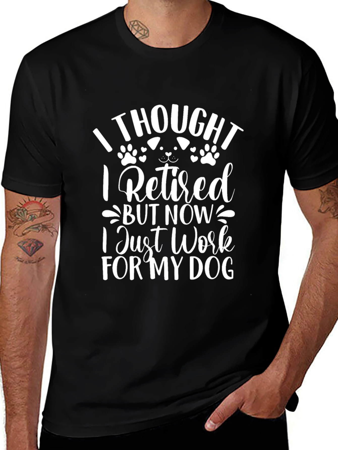 Retired For My Dog Black T-Shirt