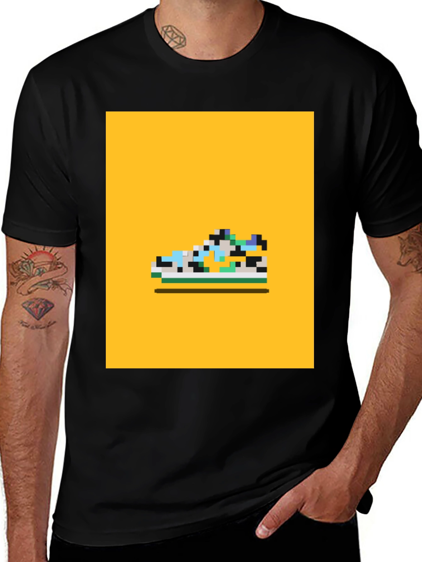 Variant 15 of Pixel Shoe Graphic Tee - Retro Style