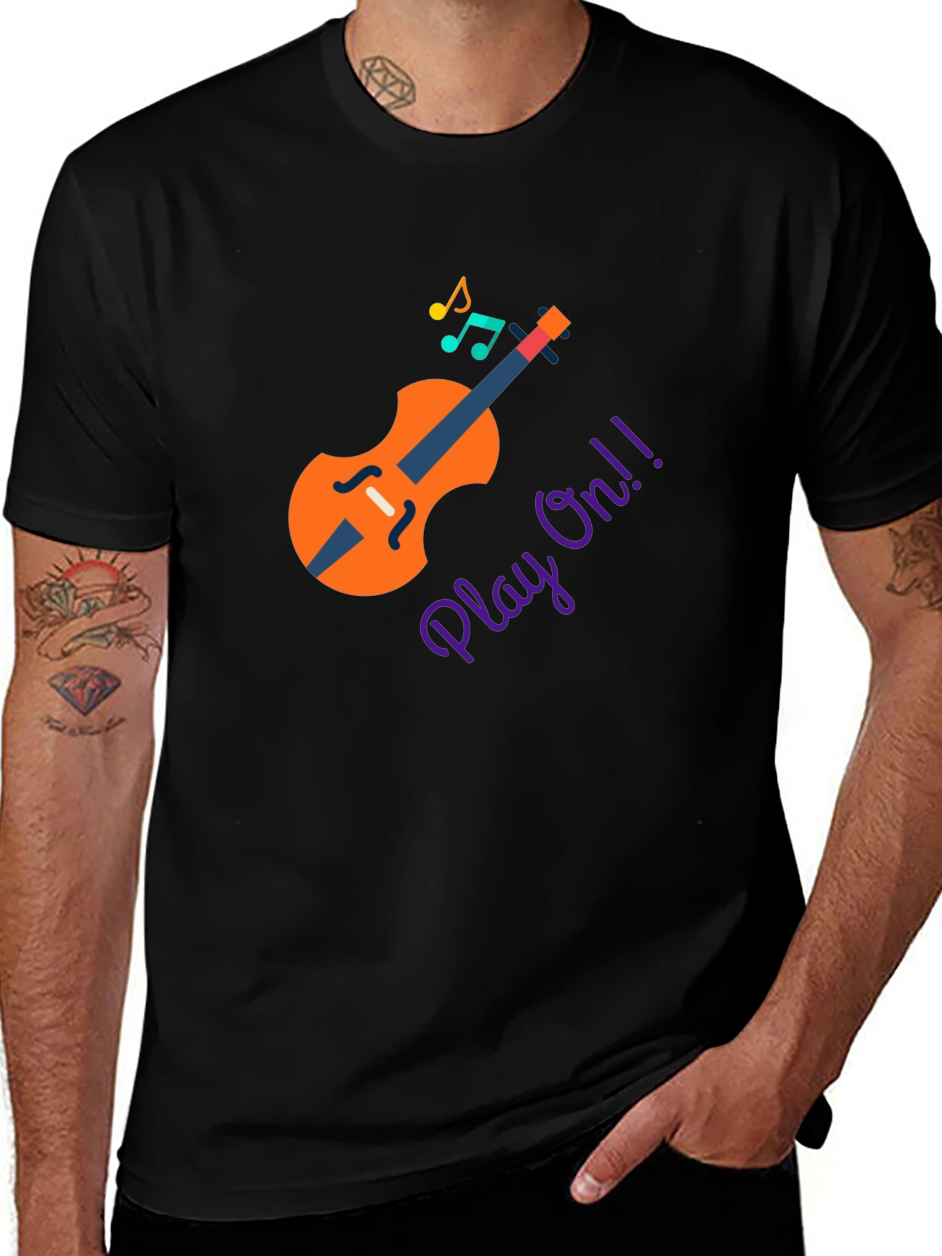 Black Play On! Musical Instrument T-Shirt main image