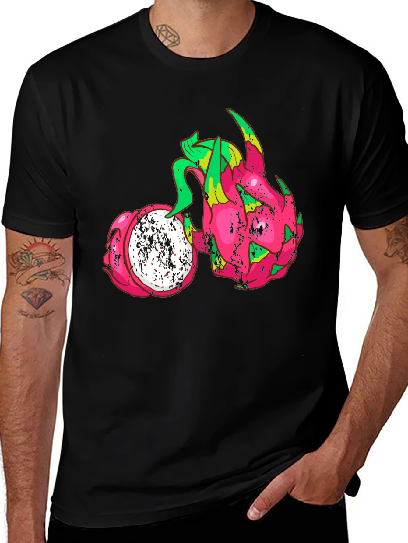 Variant 21 of Dragon Fruit Graphic Tee - Black T-Shirt