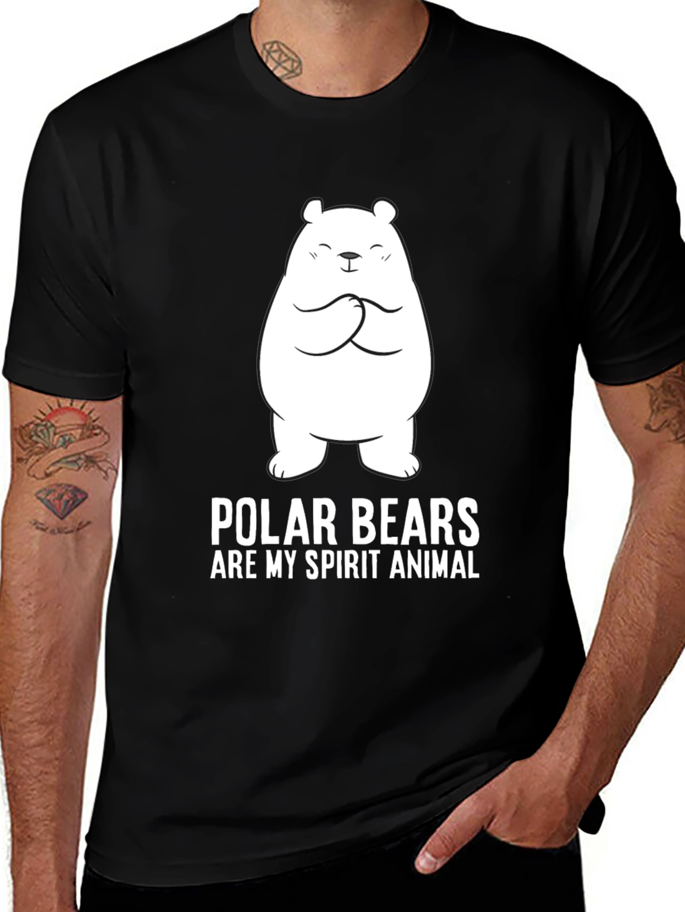 Variant 29 of Polar Bear Spirit Animal T-Shirt - Black