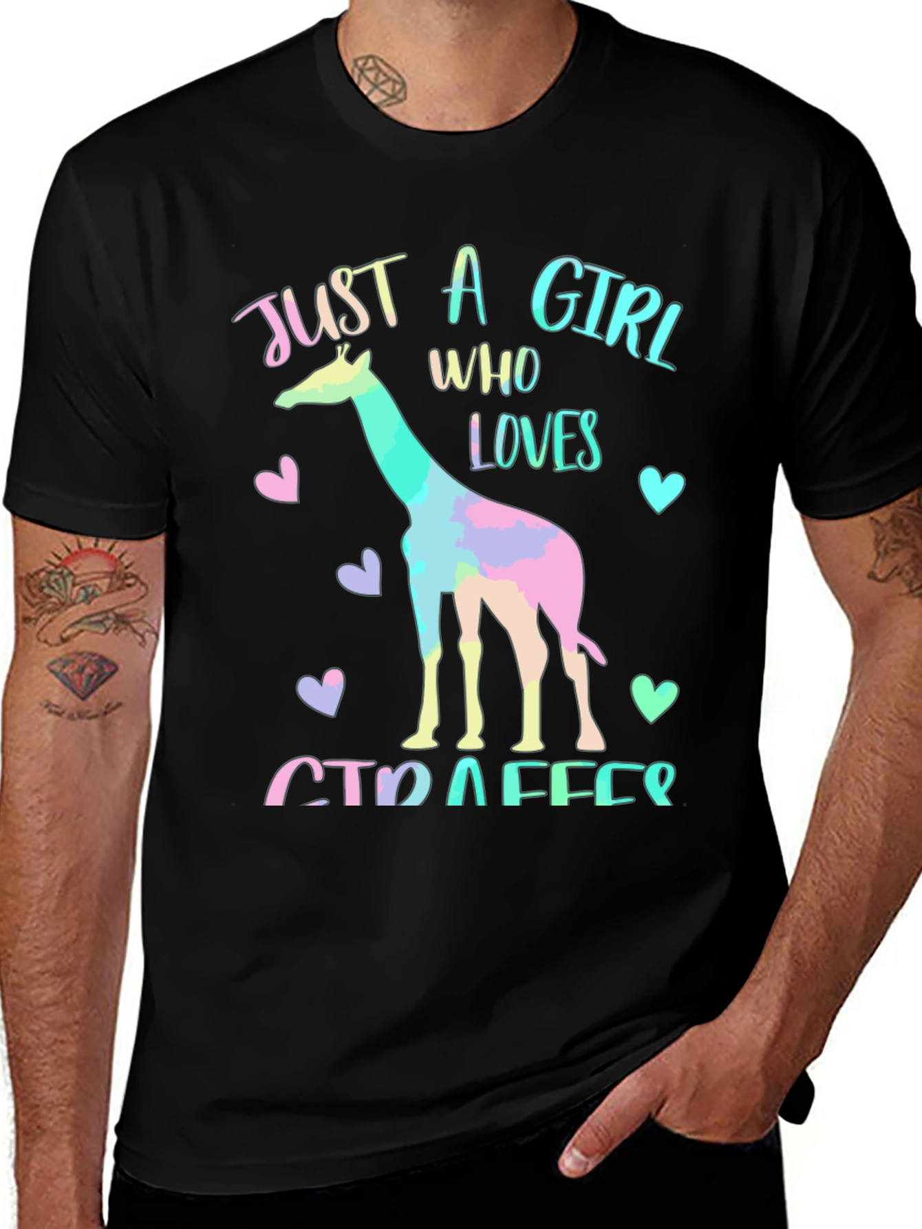 Variant 12 of Giraffe Lover T-Shirt - Just A Girl Who Loves Giraffes Tee