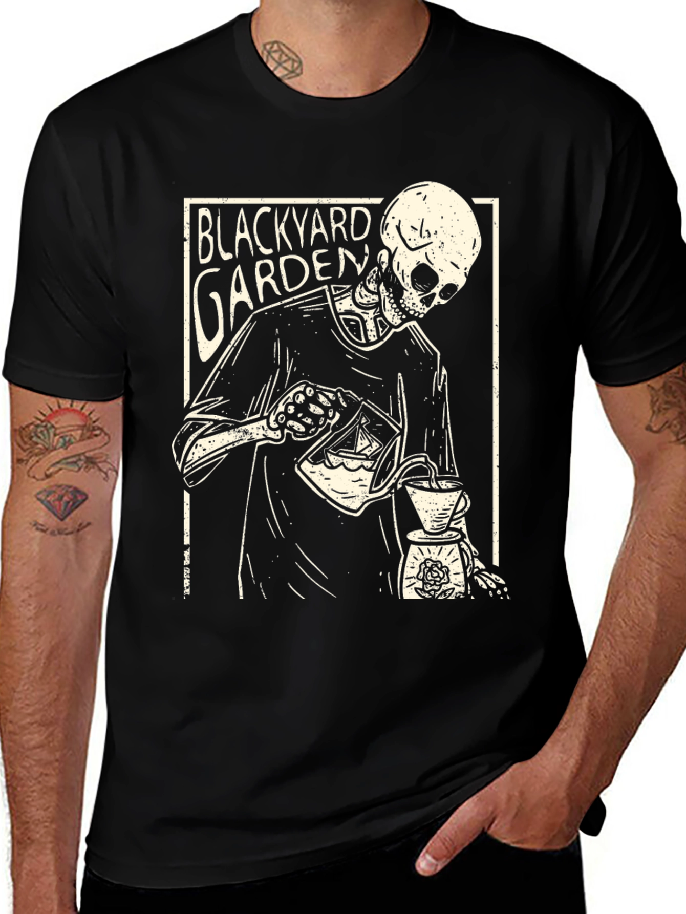 Variant 12 of Blackyard Garden Skeleton Pour-Over Coffee T-Shirt