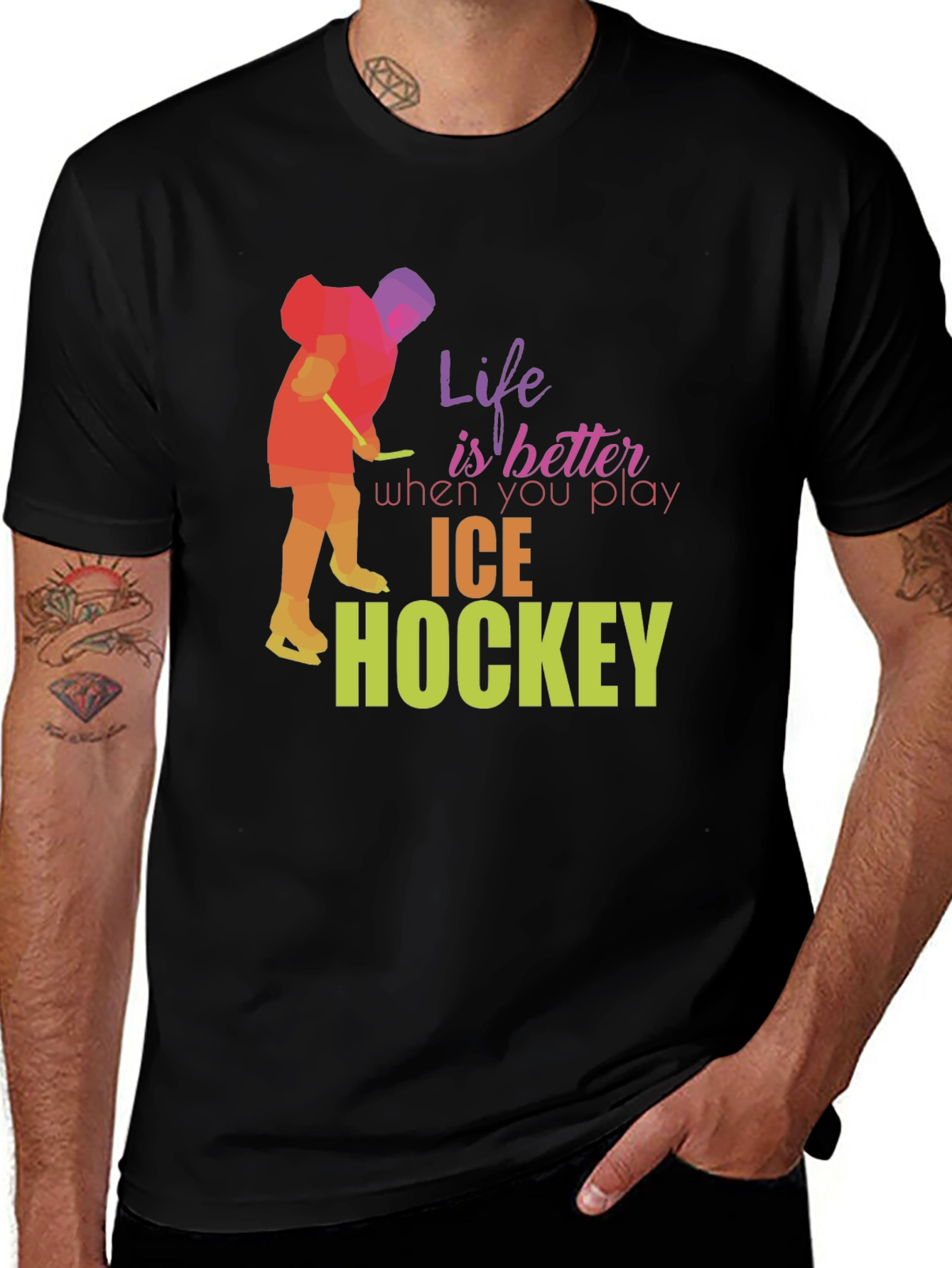Life is Better Ice Hockey Graphic Tee