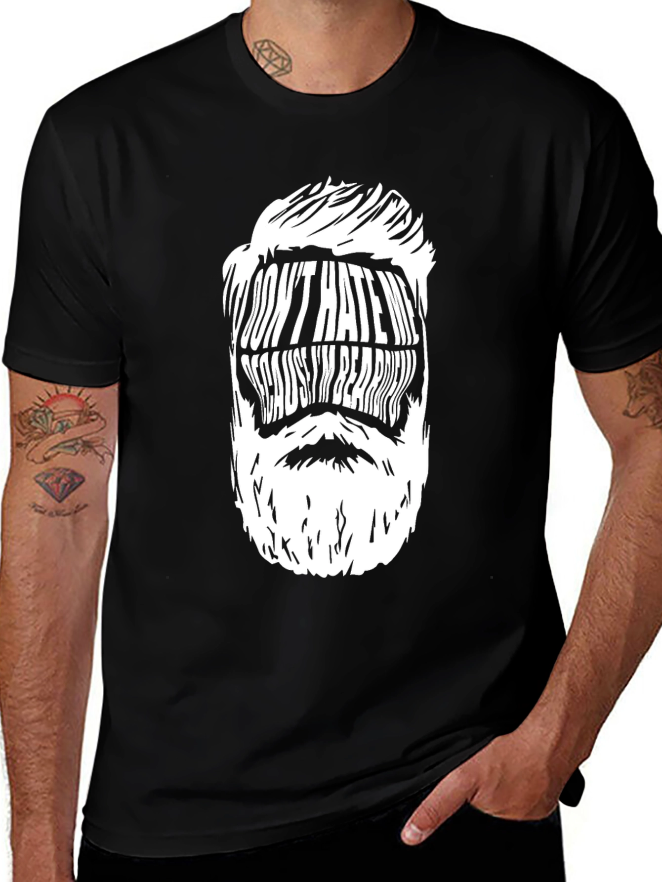 Variant 23 of Funny Bearded Man Graphic Tee - Don't Hate My Beard