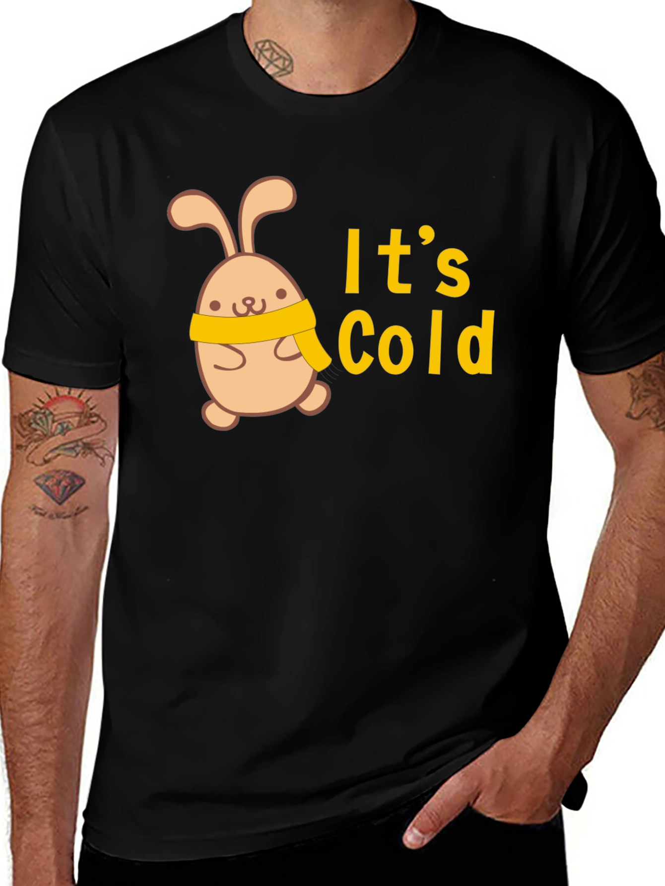 Variant 10 of Cute Bunny 'It's Cold' Graphic Tee