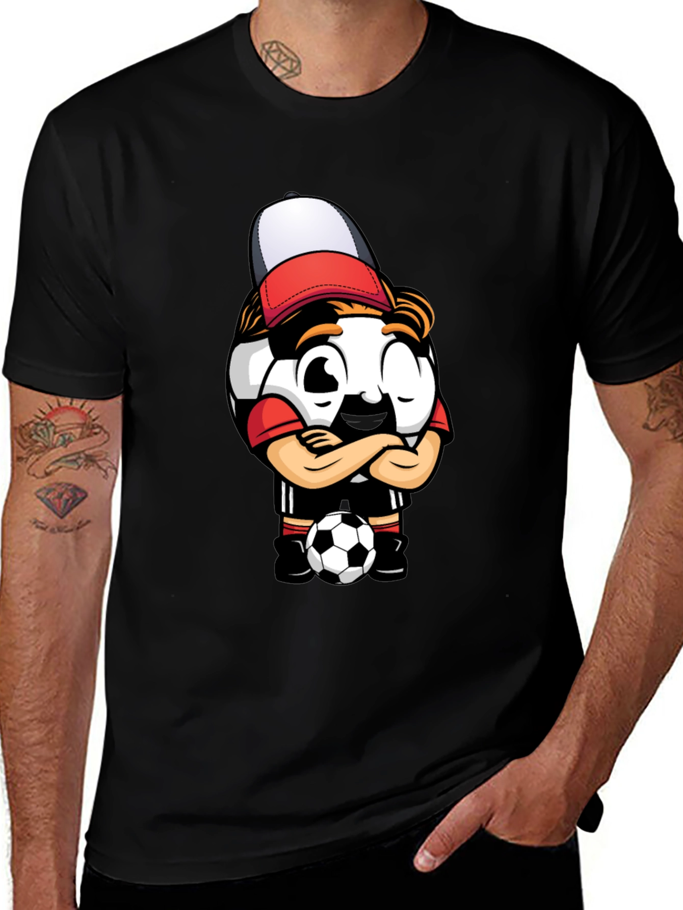 Variant 5 of Soccer Ball Cartoon T-Shirt - Cool Graphic Tee
