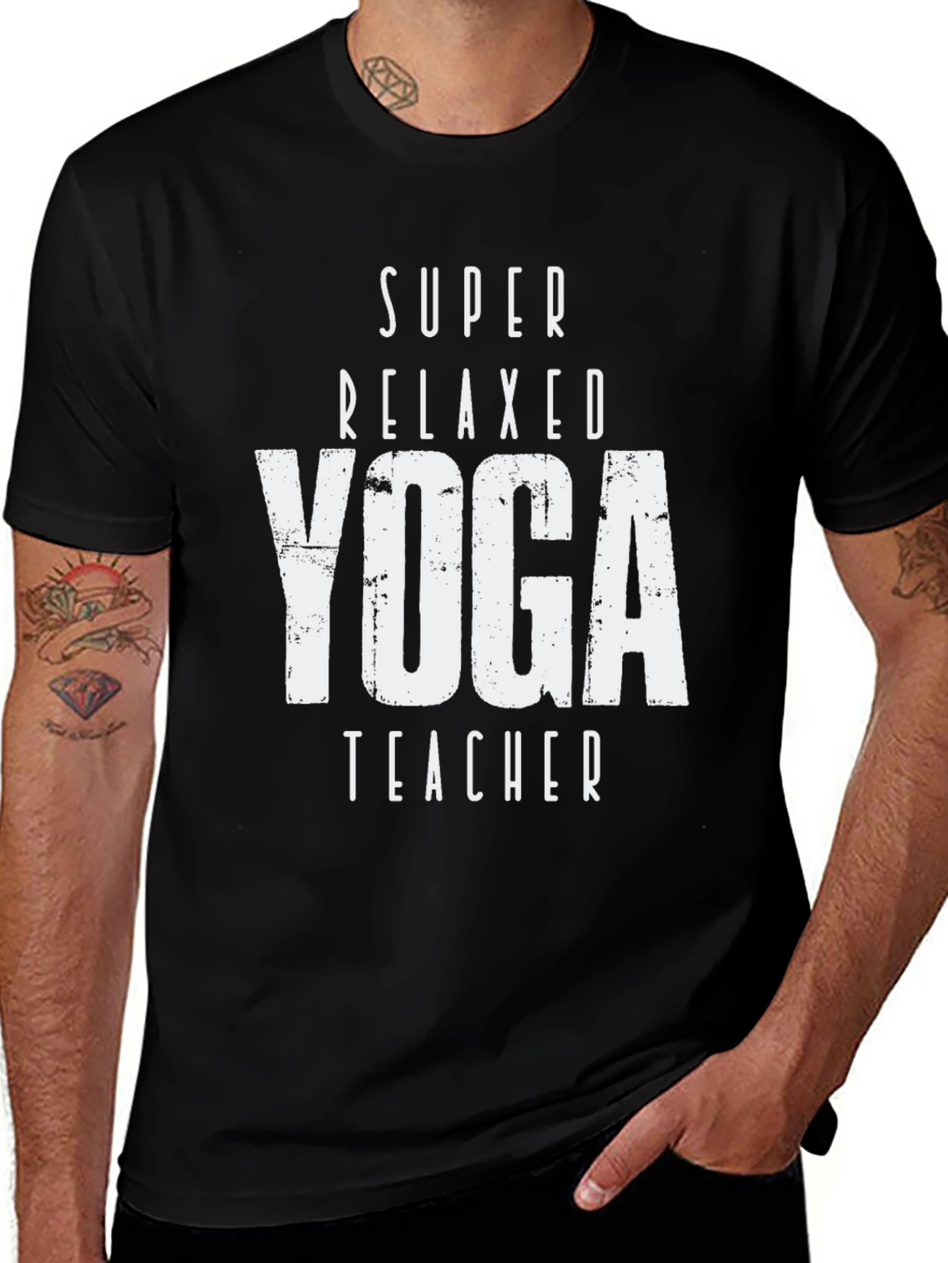 Variant 28 of Super Relaxed Yoga Teacher T-Shirt, Black