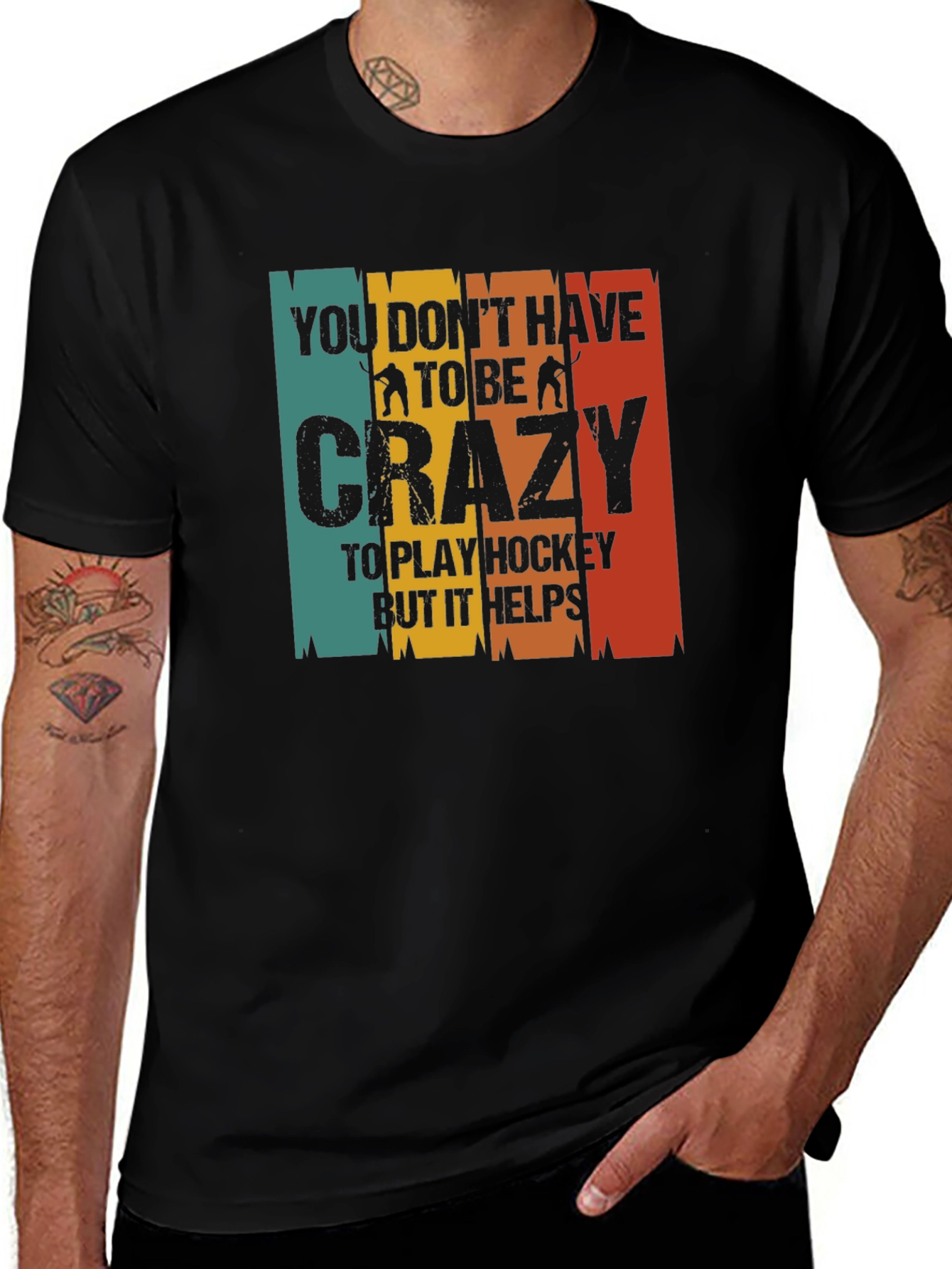 Variant 5 of Crazy Hockey T-Shirt - Sports Fan Tee
