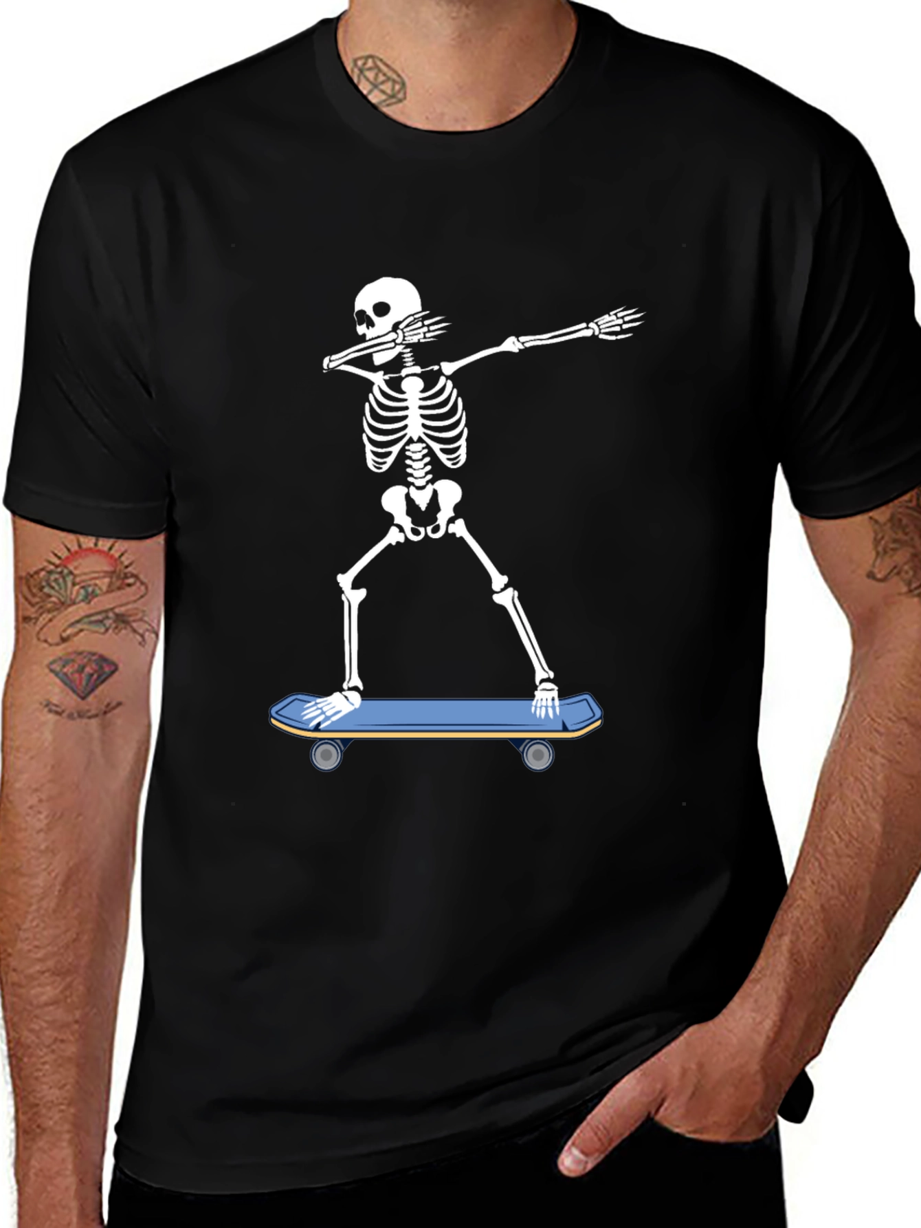 Variant 22 of Skateboarding Skeleton T-Shirt - Spooky Cool!
