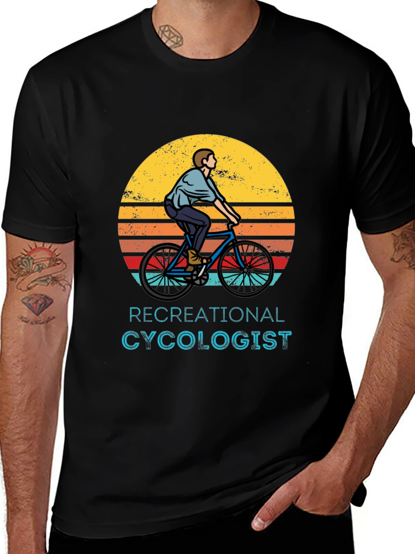 Variant 26 of Retro Recreational Cycologist Graphic T-Shirt