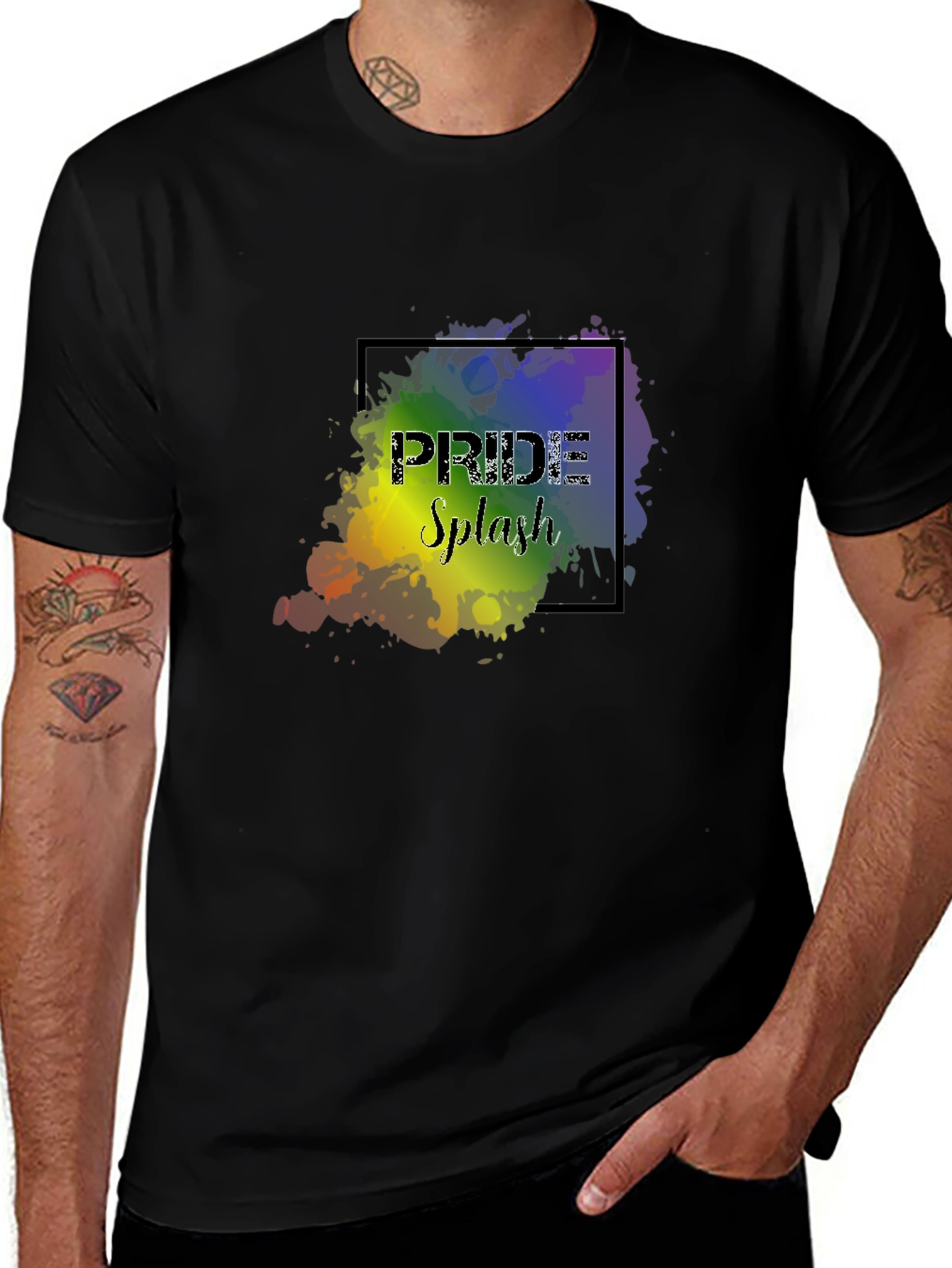 Pride Splash Graphic Black T-Shirt