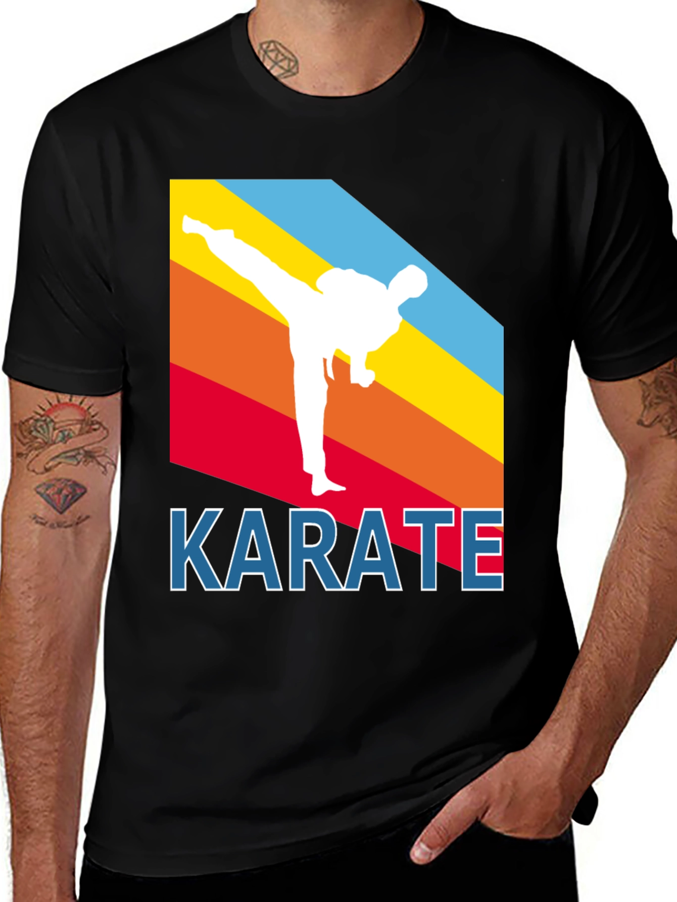 Variant 16 of Karate Silhouette Graphic Tee