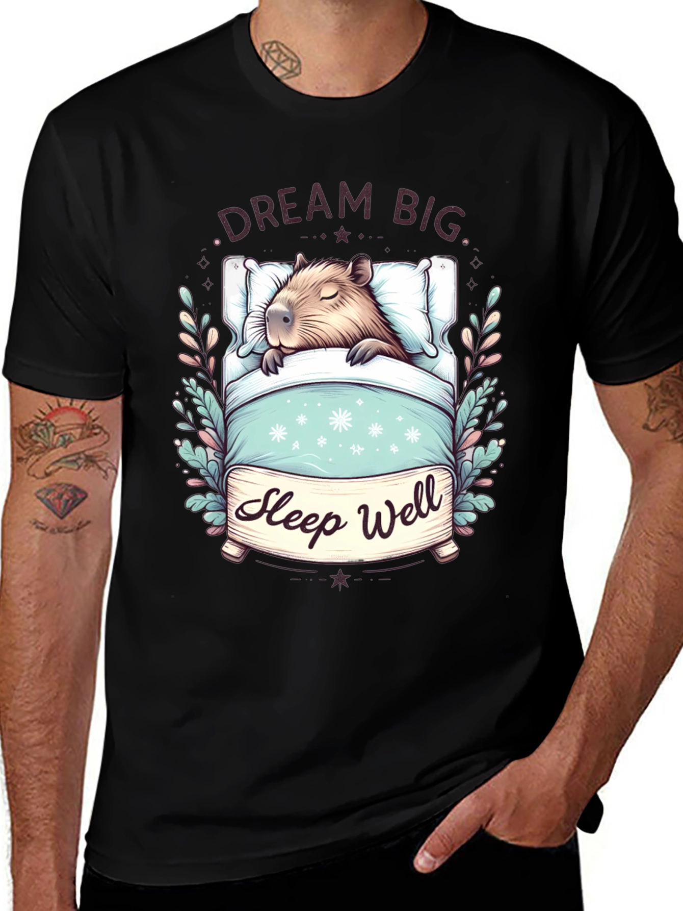 Dream Big Sleep Well Capybara T-Shirt