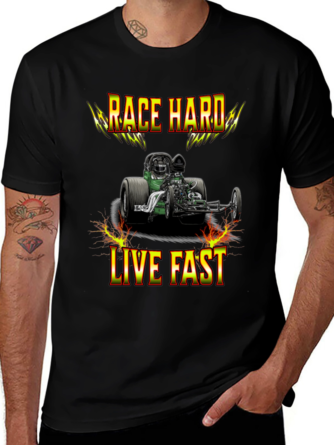 Variant 25 of Race Hard Live Fast Graphic T-Shirt