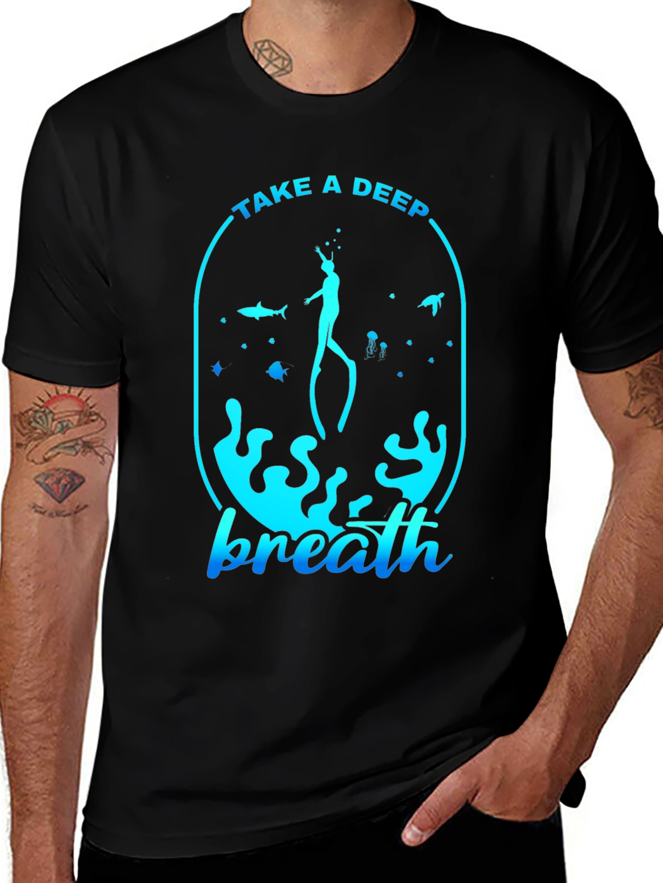 Variant 5 of Deep Breath Scuba Diving T-Shirt