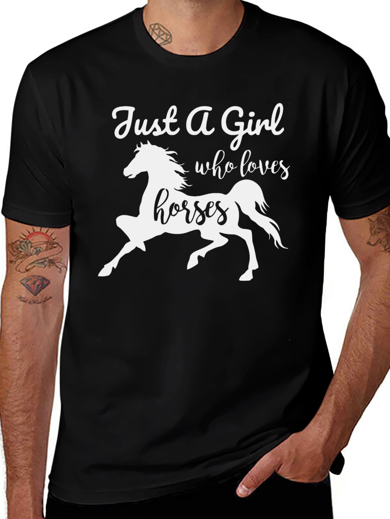 Variant 16 of Just a Girl Who Loves Horses Graphic T-Shirt