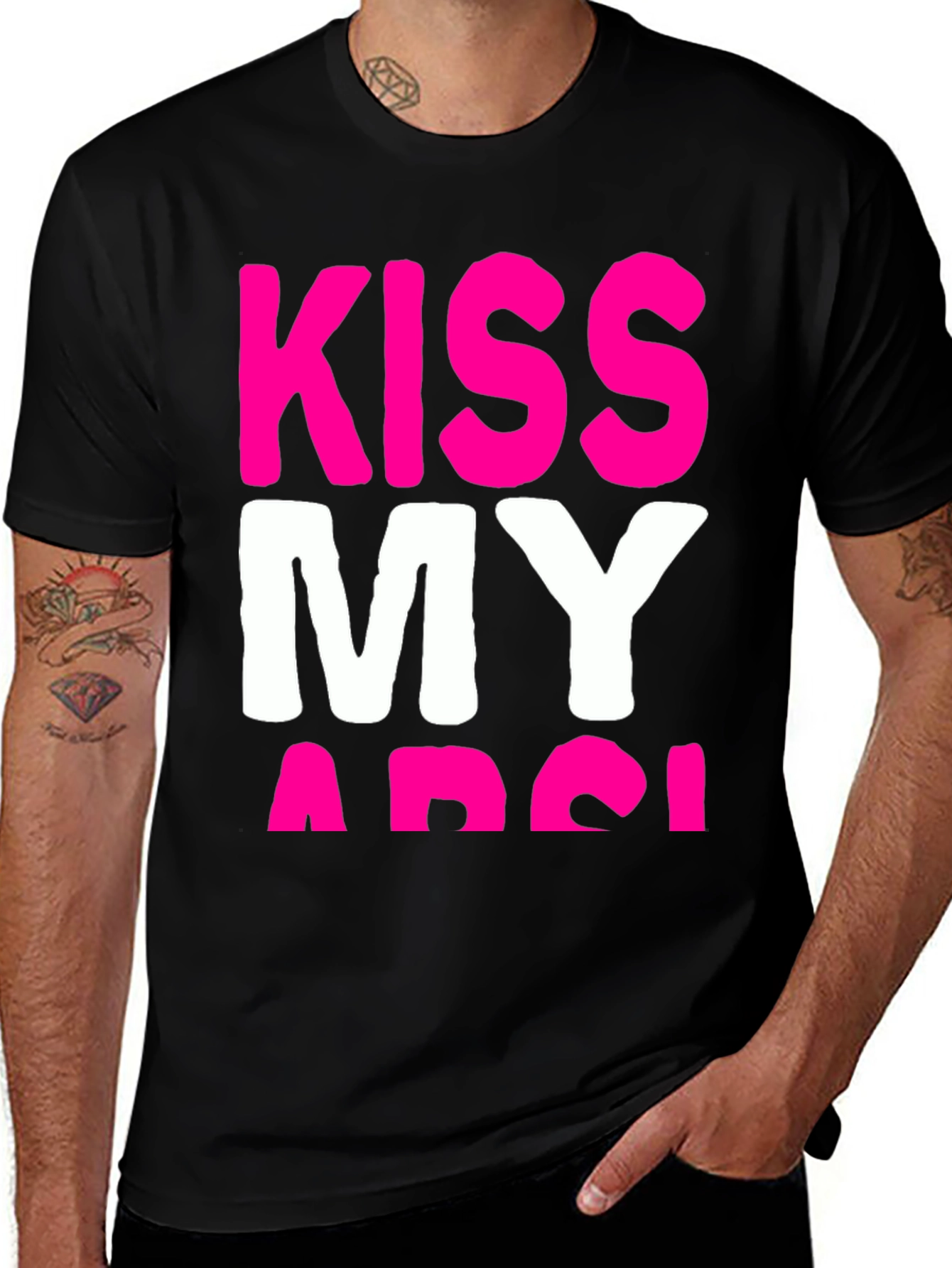 Variant 28 of Kiss My Arse T-Shirt - Bold Graphic Tee