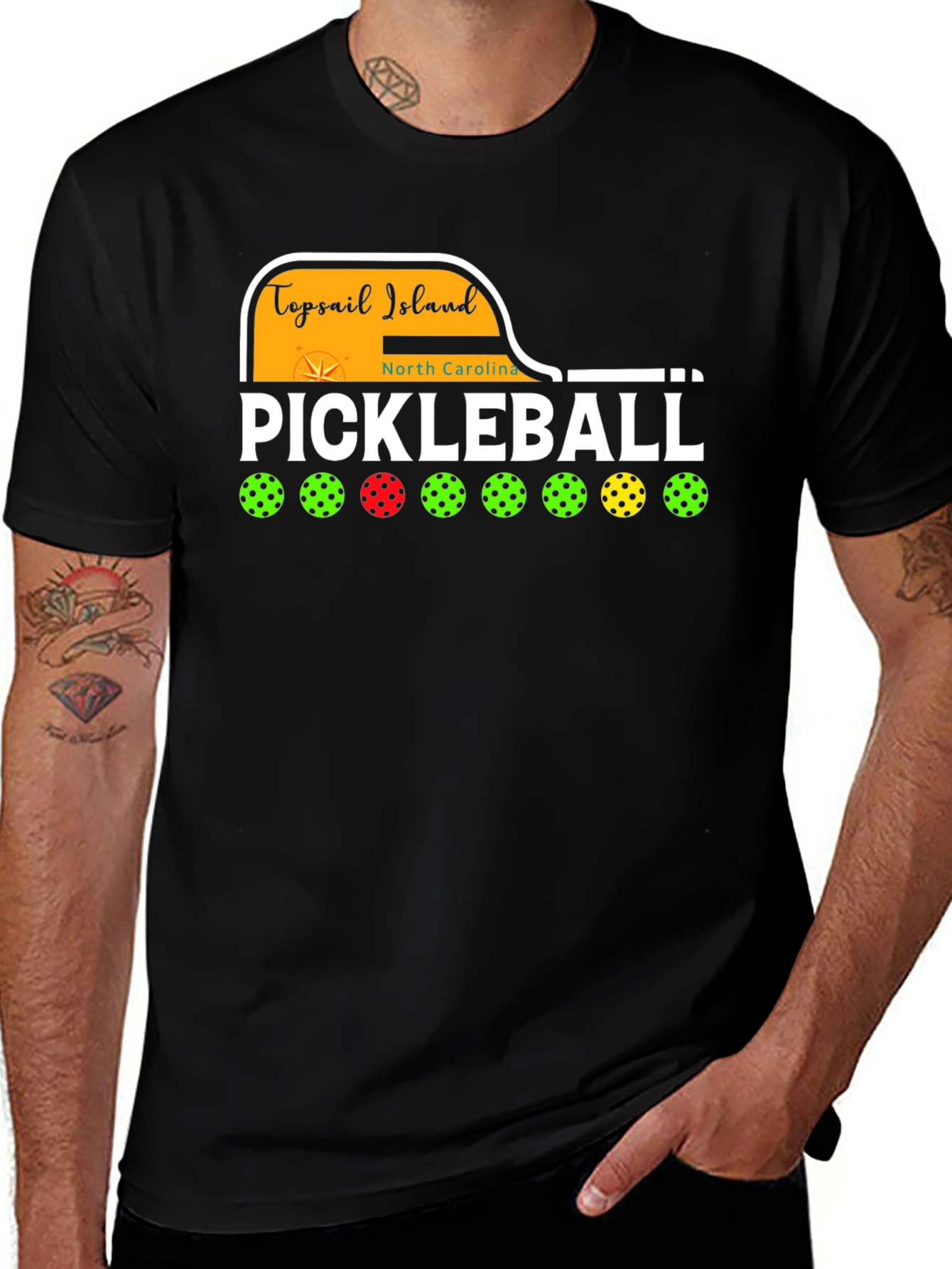 Topsail Island North Carolina Pickleball T-Shirt