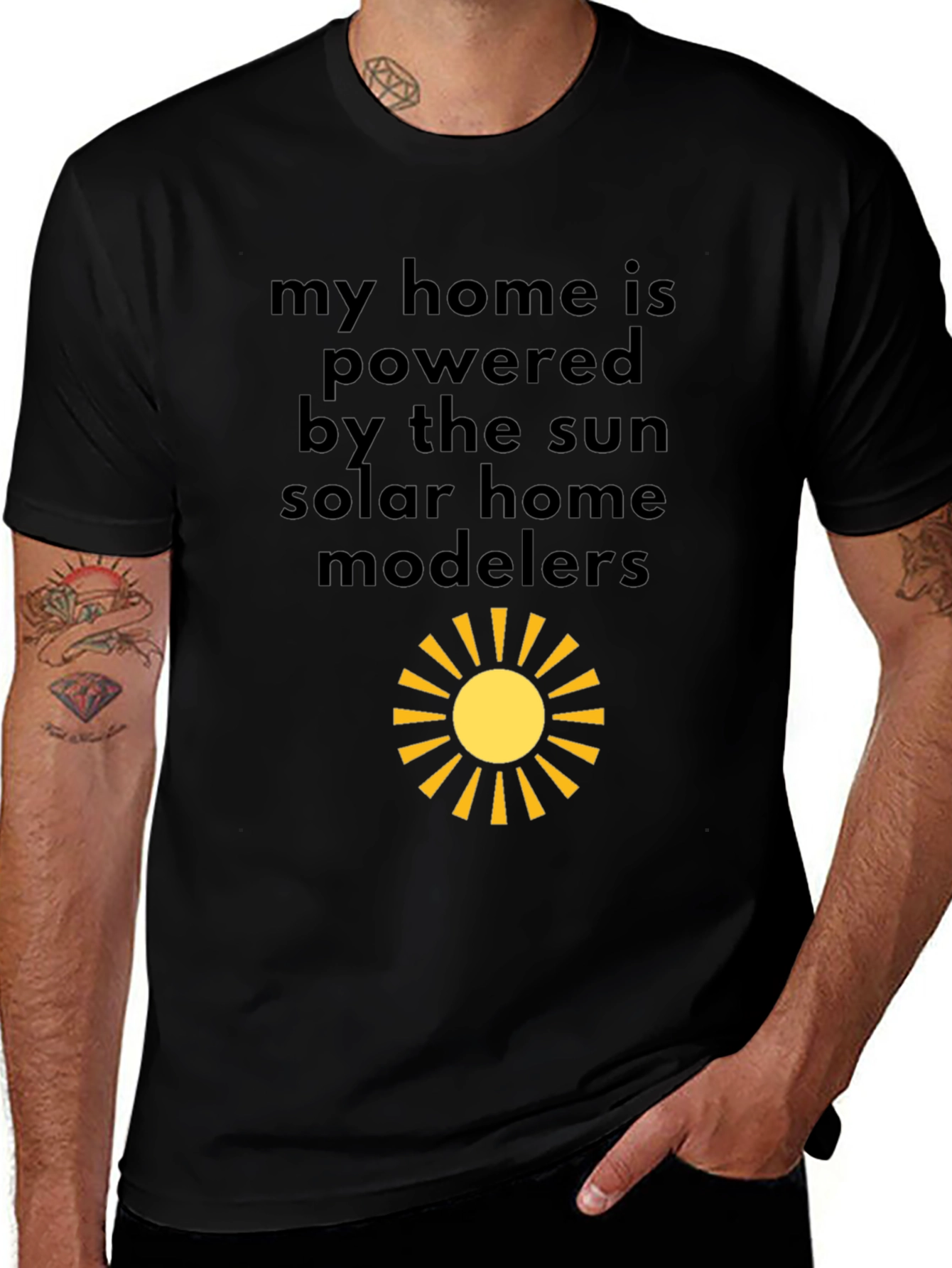 Variant 14 of Solar Home Modelers T-Shirt - Powered by the Sun