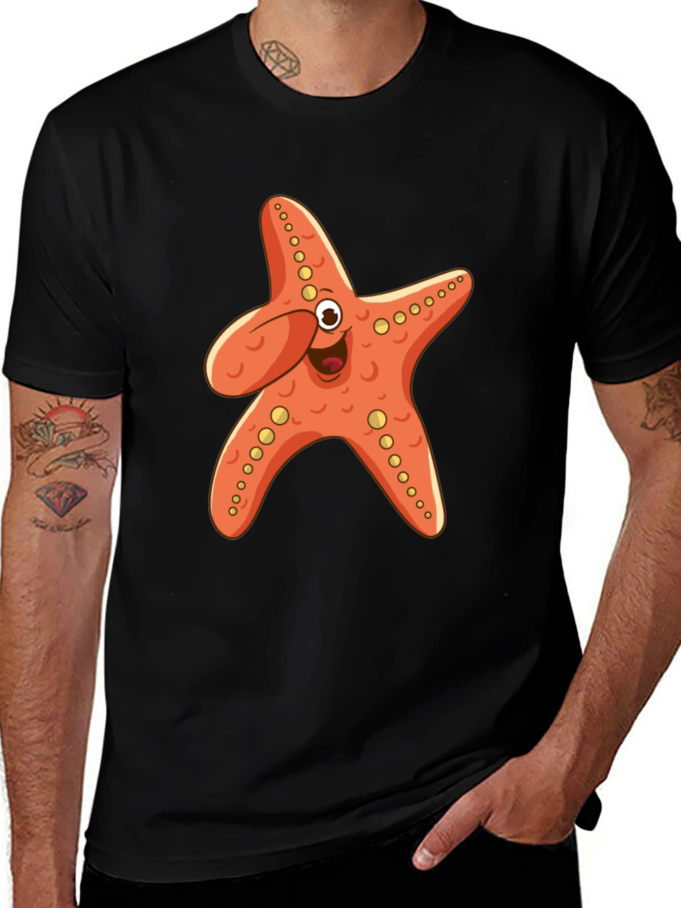 Black Starfish Graphic Tee - Fun & Unique Design main image