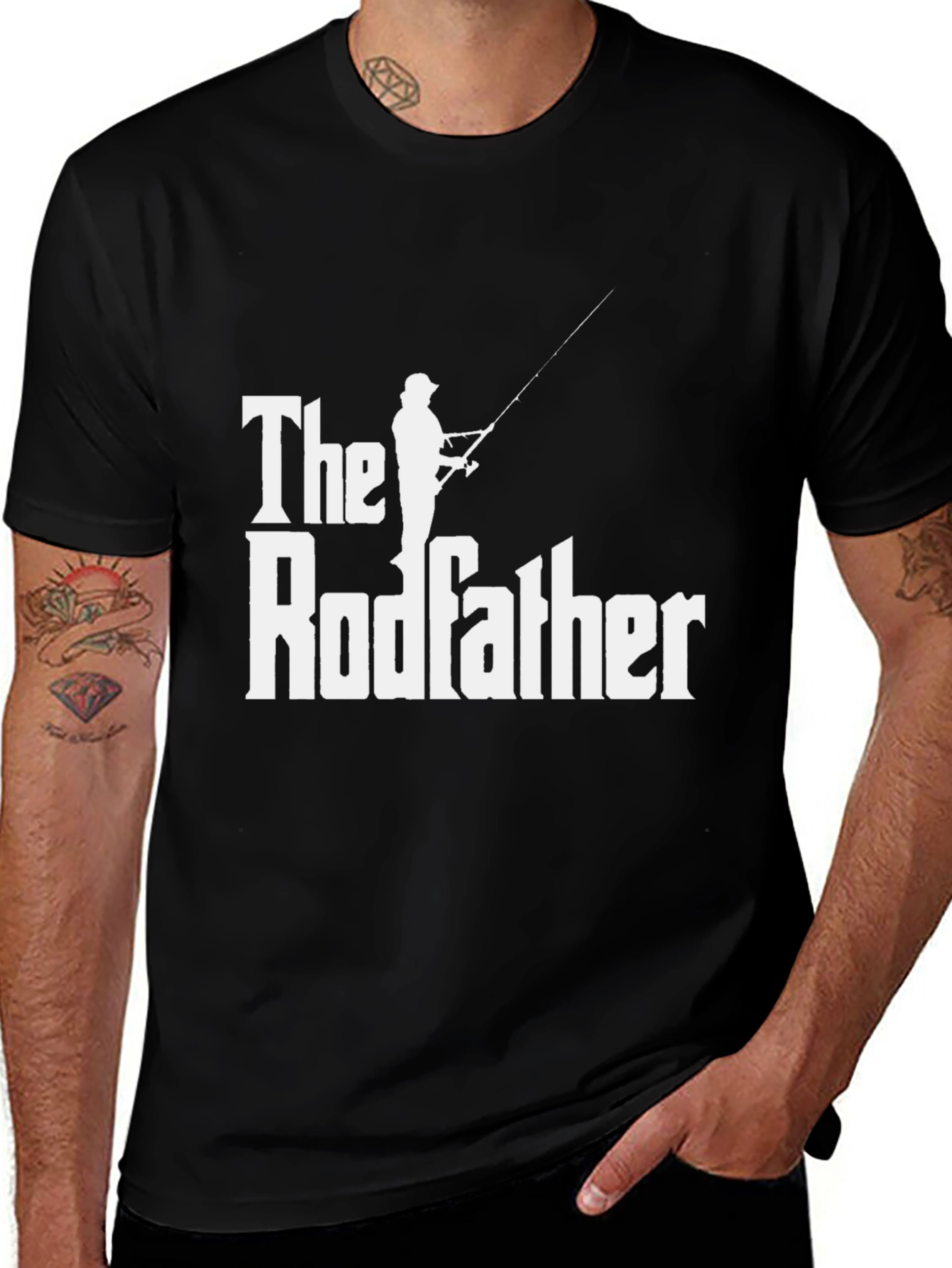 Variant 13 of The Rodfather Fishing T-Shirt - Angler Humor Tee