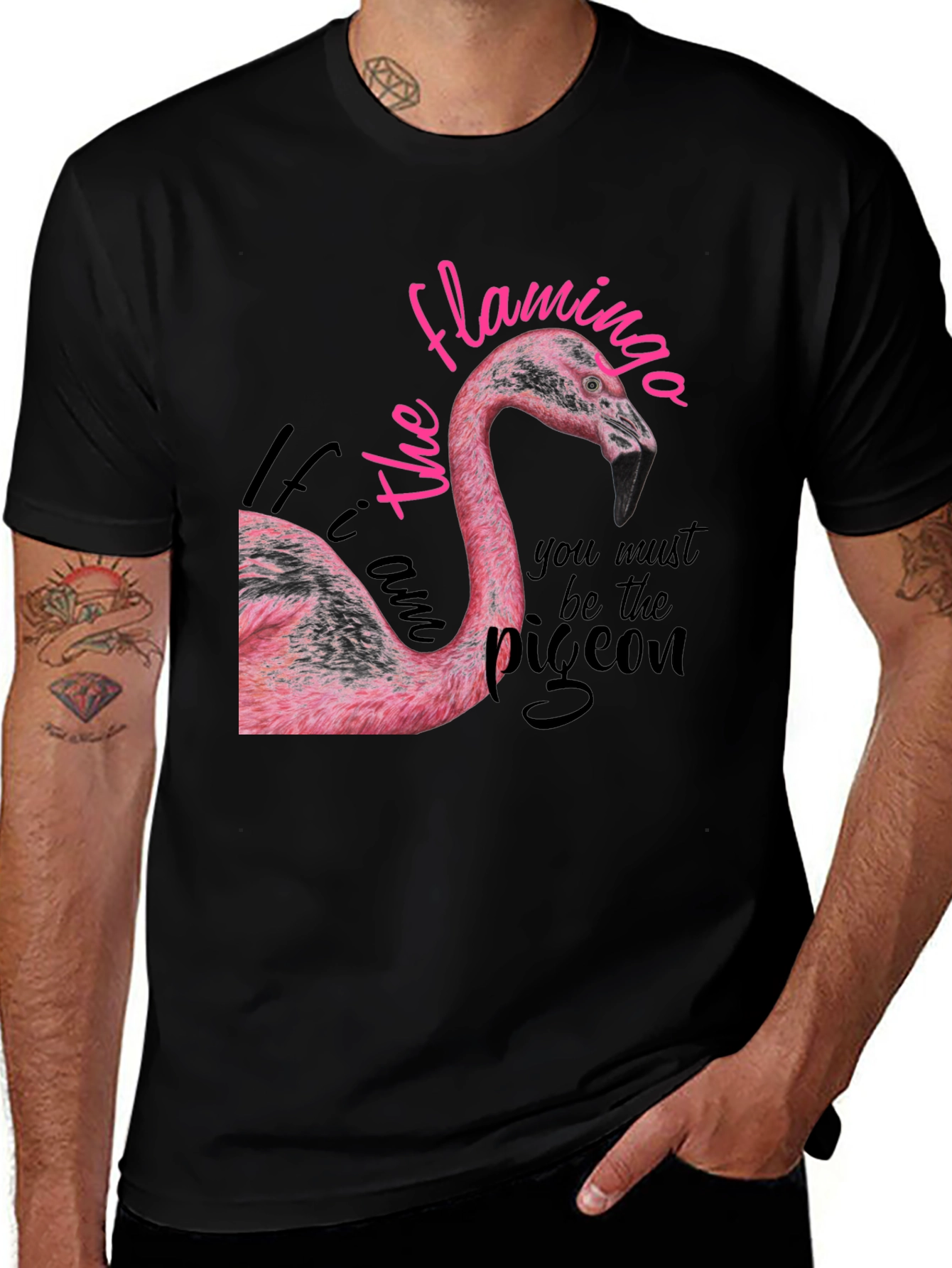 Variant 12 of Flamingo Graphic Print Tee - Be the Flamingo T-Shirt