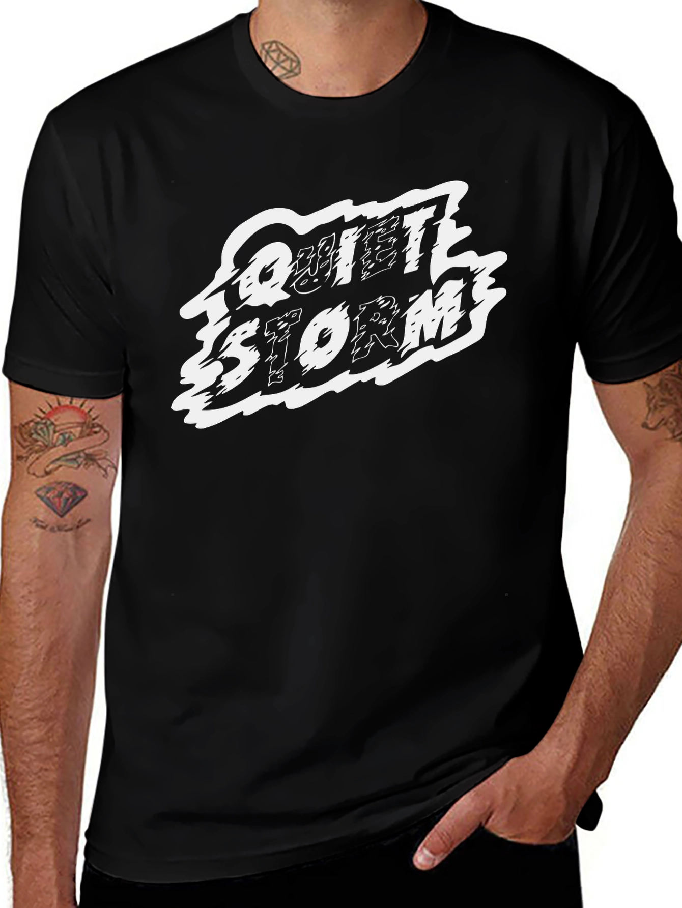 Black Quiet Storm Graphic Print Crew Neck T-Shirt main image