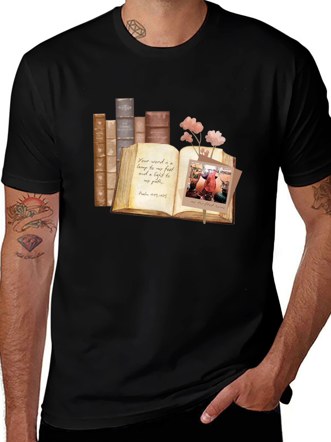 Vintage Book T-Shirt | Psalm 119:105 Religious Tee