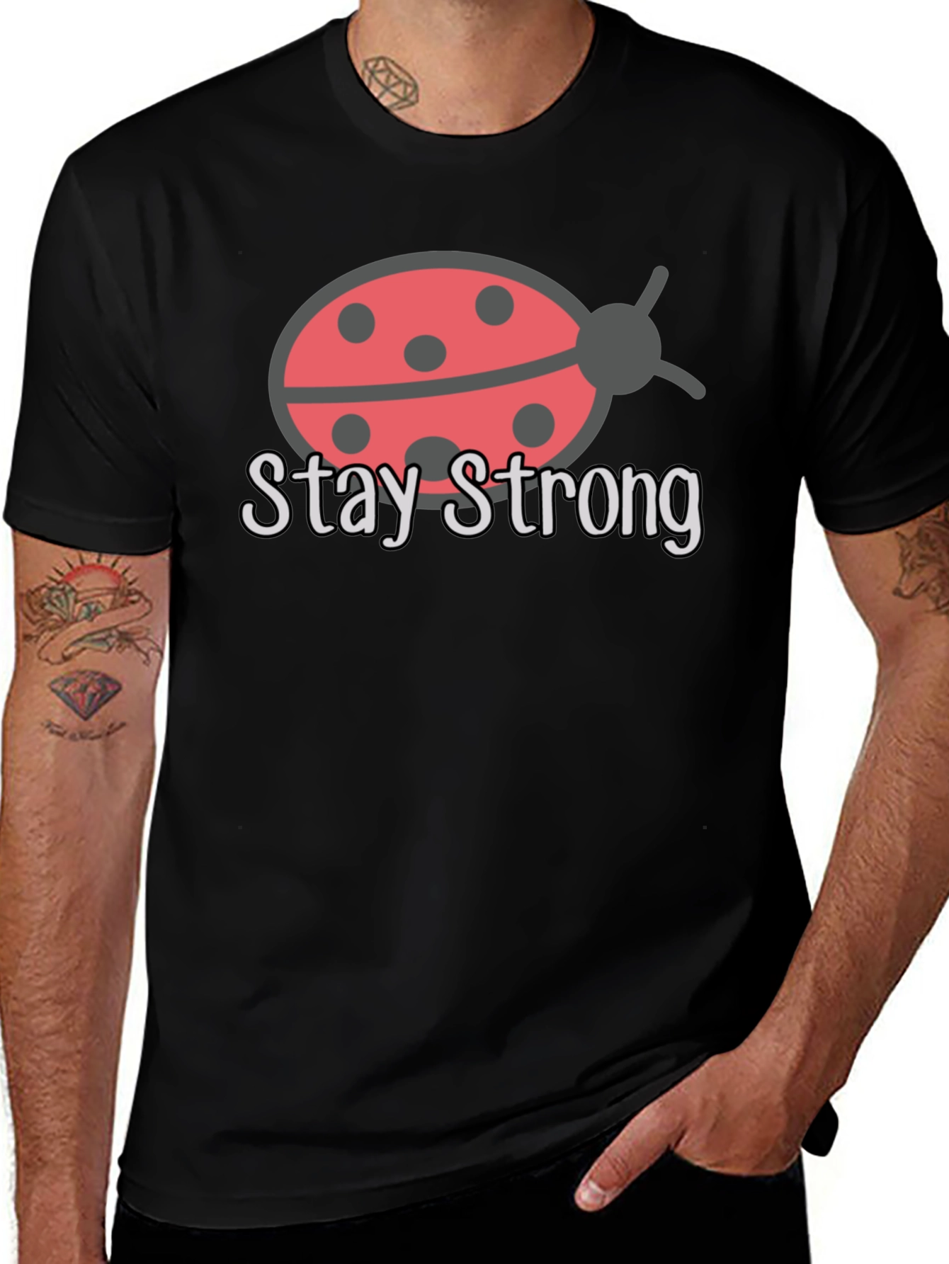Variant 13 of Stay Strong Ladybug Graphic T-Shirt