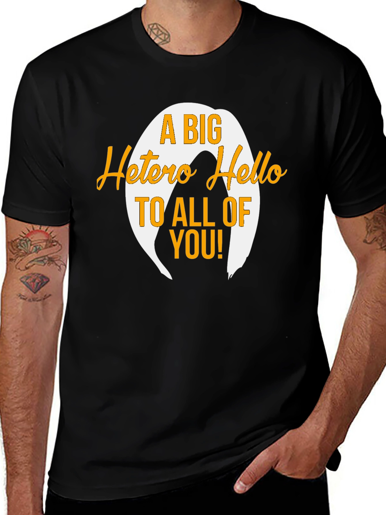 Black A Big Hetero Hello Black T-Shirt main image
