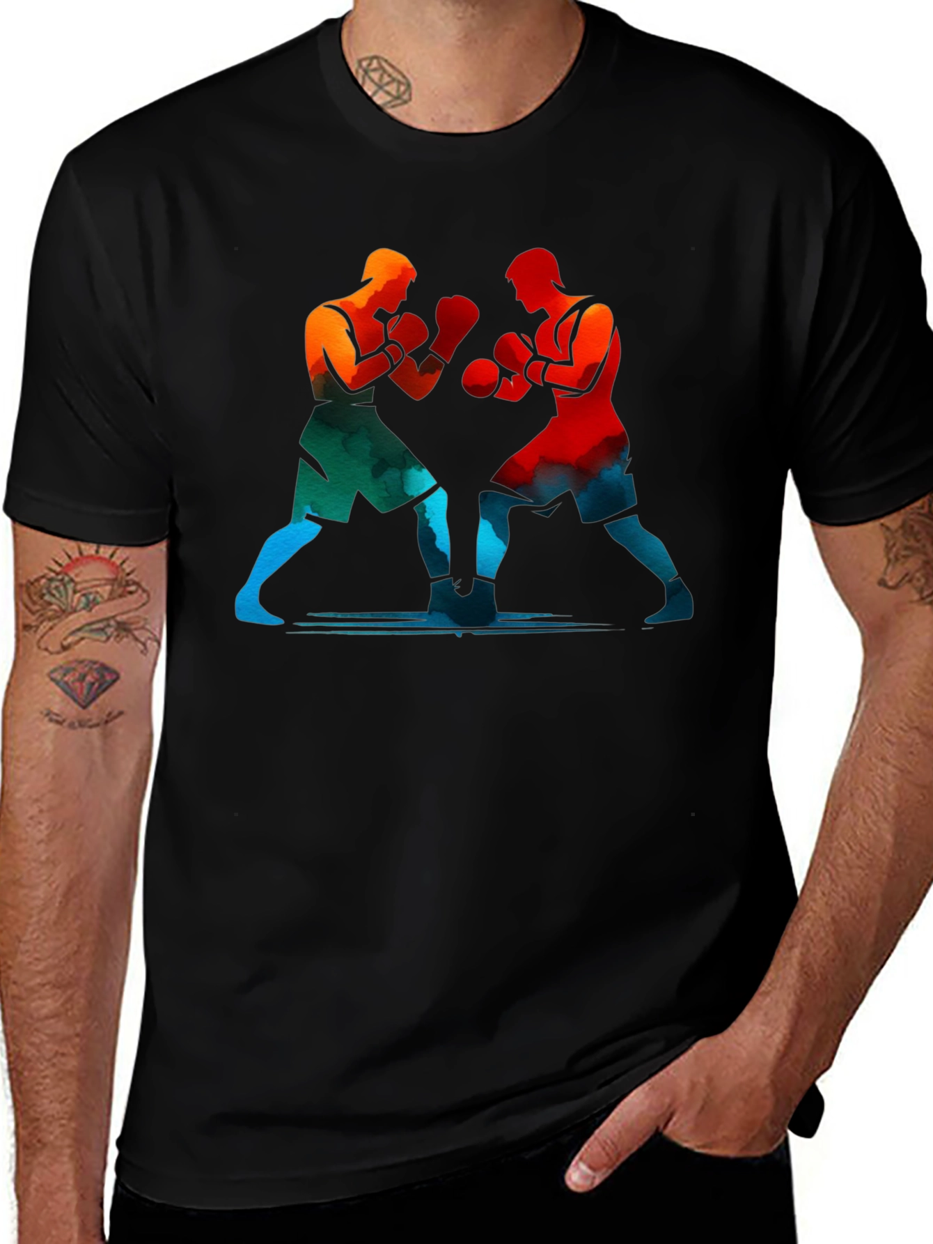 Variant 17 of Colorful Boxer Graphic Tee - Stylish Men's T-Shirt