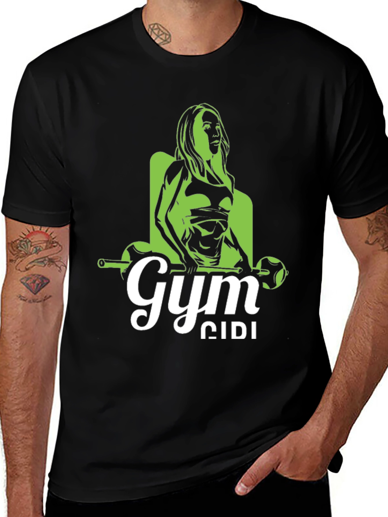 Variant 8 of Gym Girl Graphic Tee - Workout Motivation