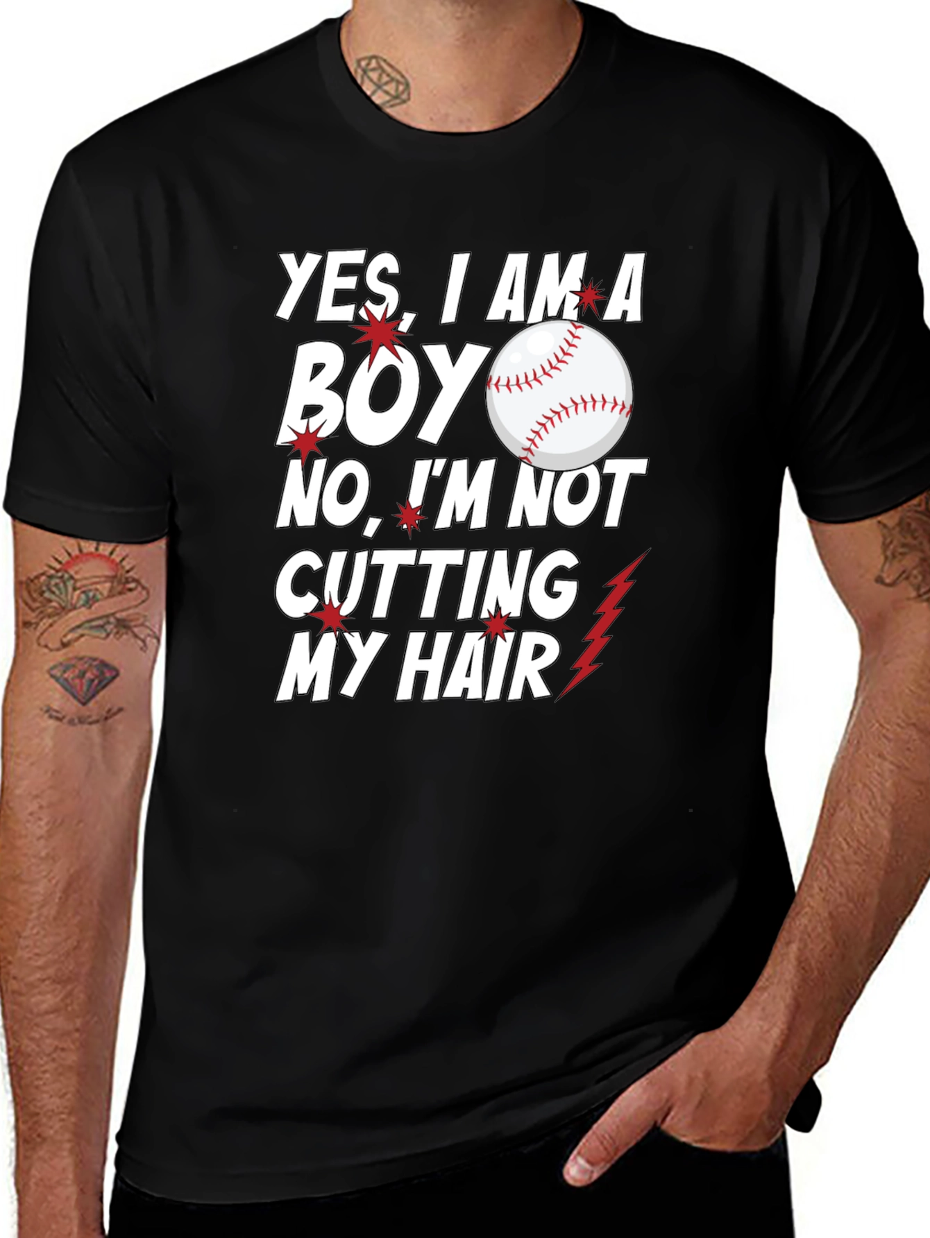 Variant 8 of Yes, I am a Boy T-Shirt - Funny Baseball Tee