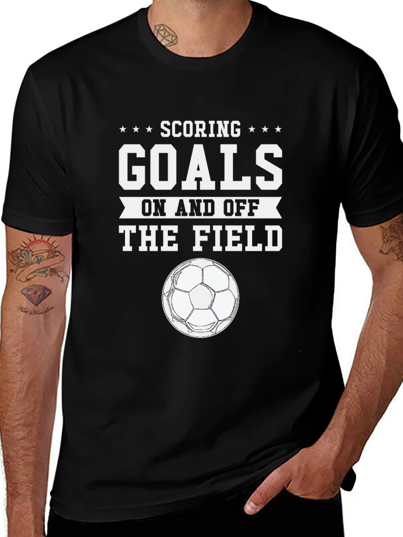 Variant 6 of Scoring Goals Soccer Graphic T-Shirt