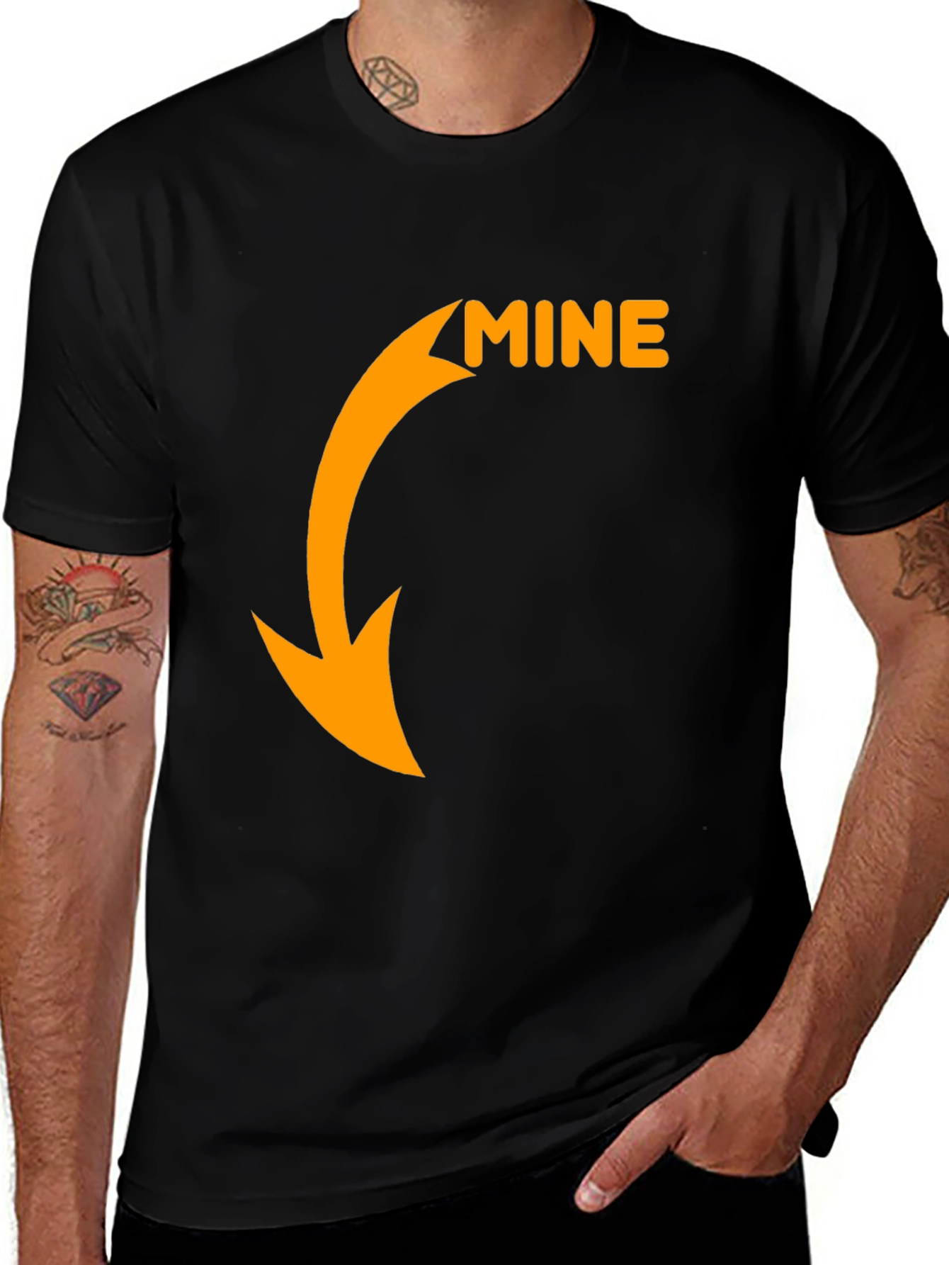 Variant 25 of "Mine" Graphic T-Shirt - Black Cotton Tee