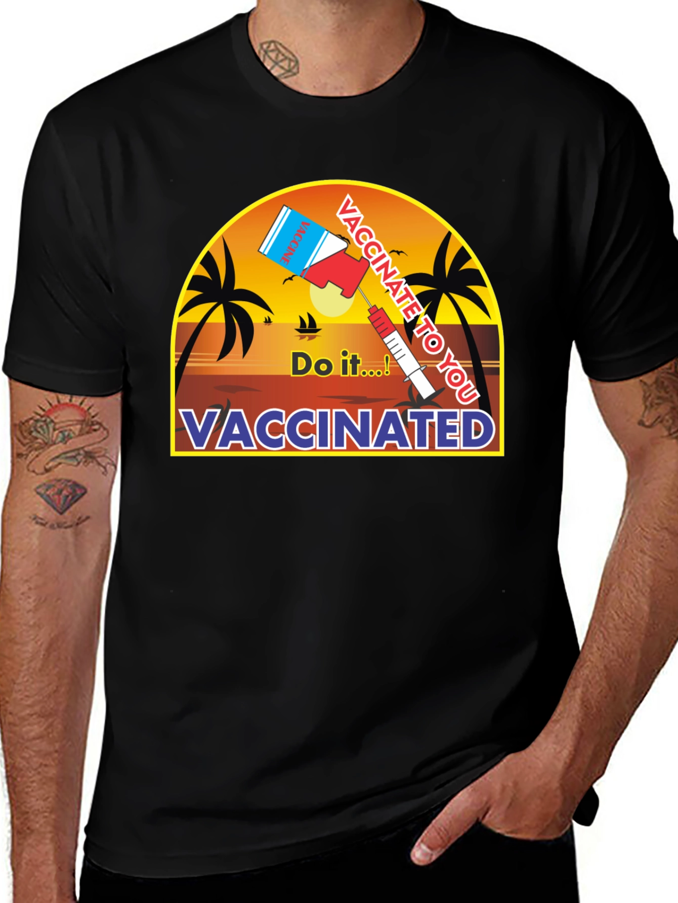 Variant 14 of Vaccinated Beach T-Shirt