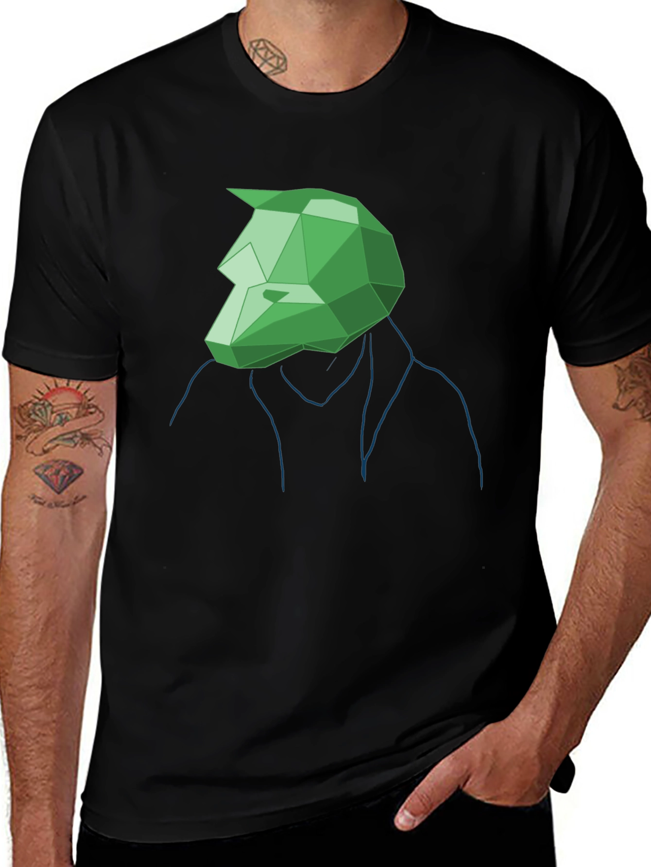 Variant 10 of Geometric Wolf Graphic Tee - Modern Style