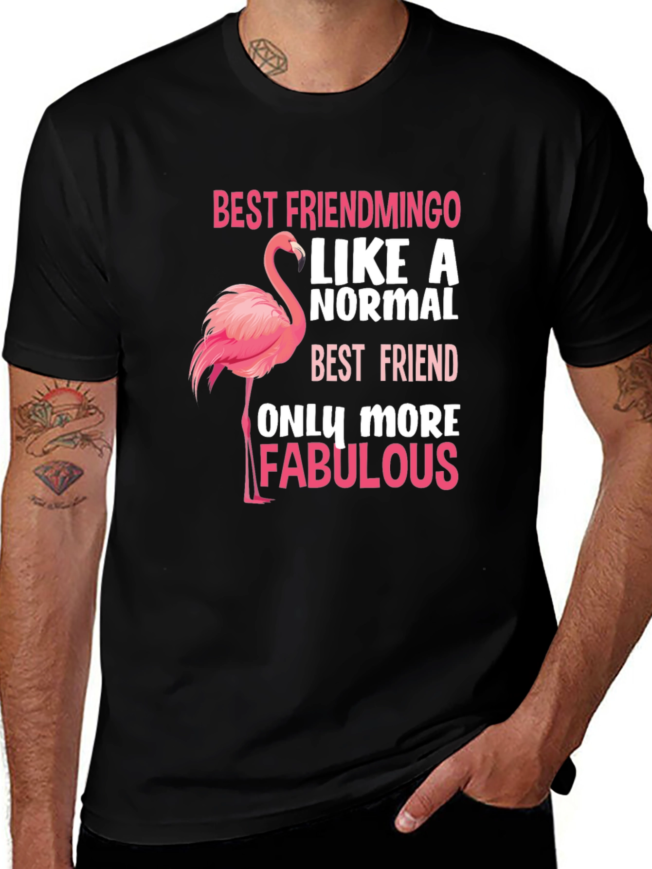 Variant 25 of Best Friendmingo Graphic T-Shirt - Fabulous Flamingo Tee