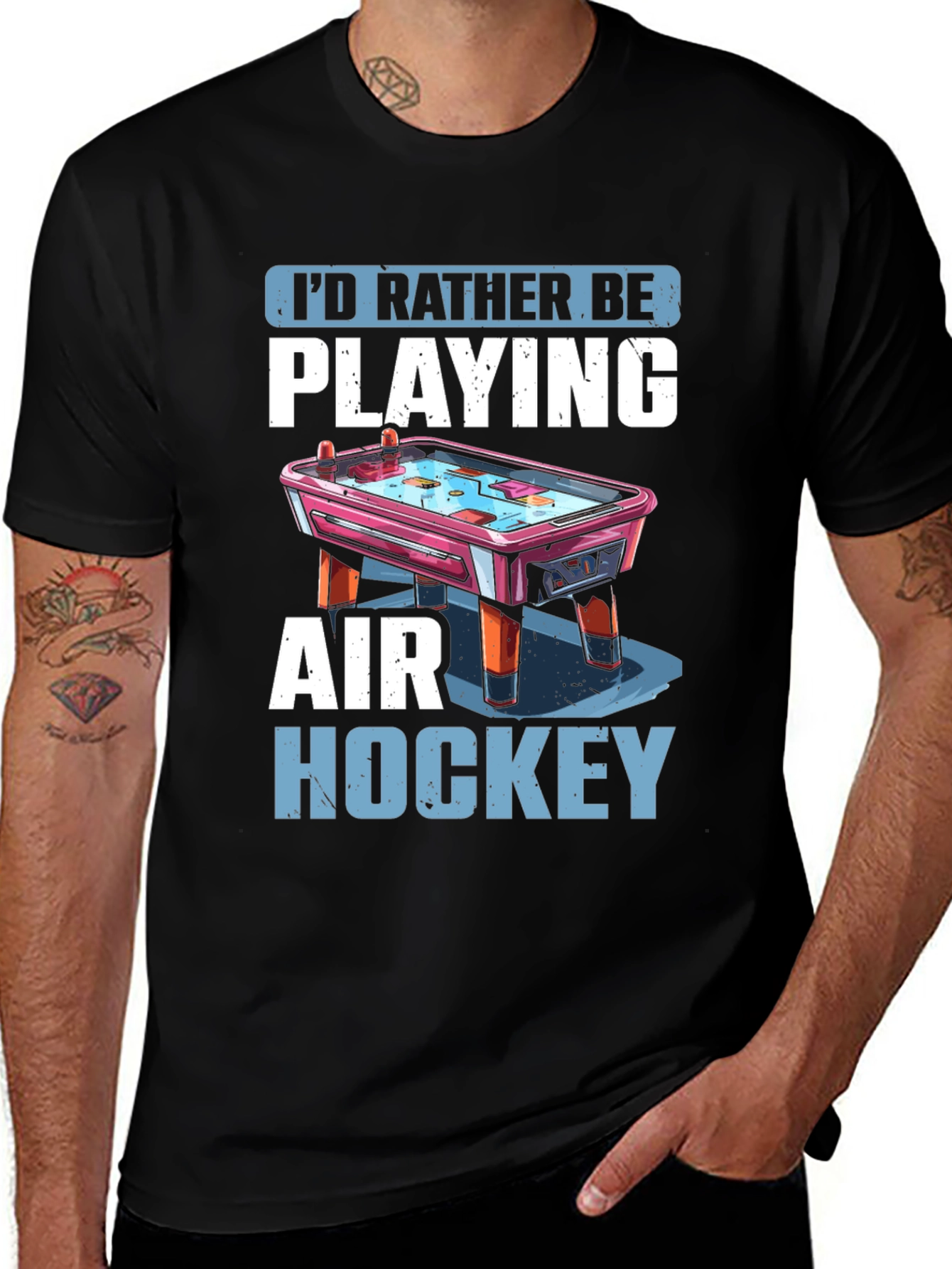Air Hockey Fan T-Shirt: I'd Rather Be Playing Tee